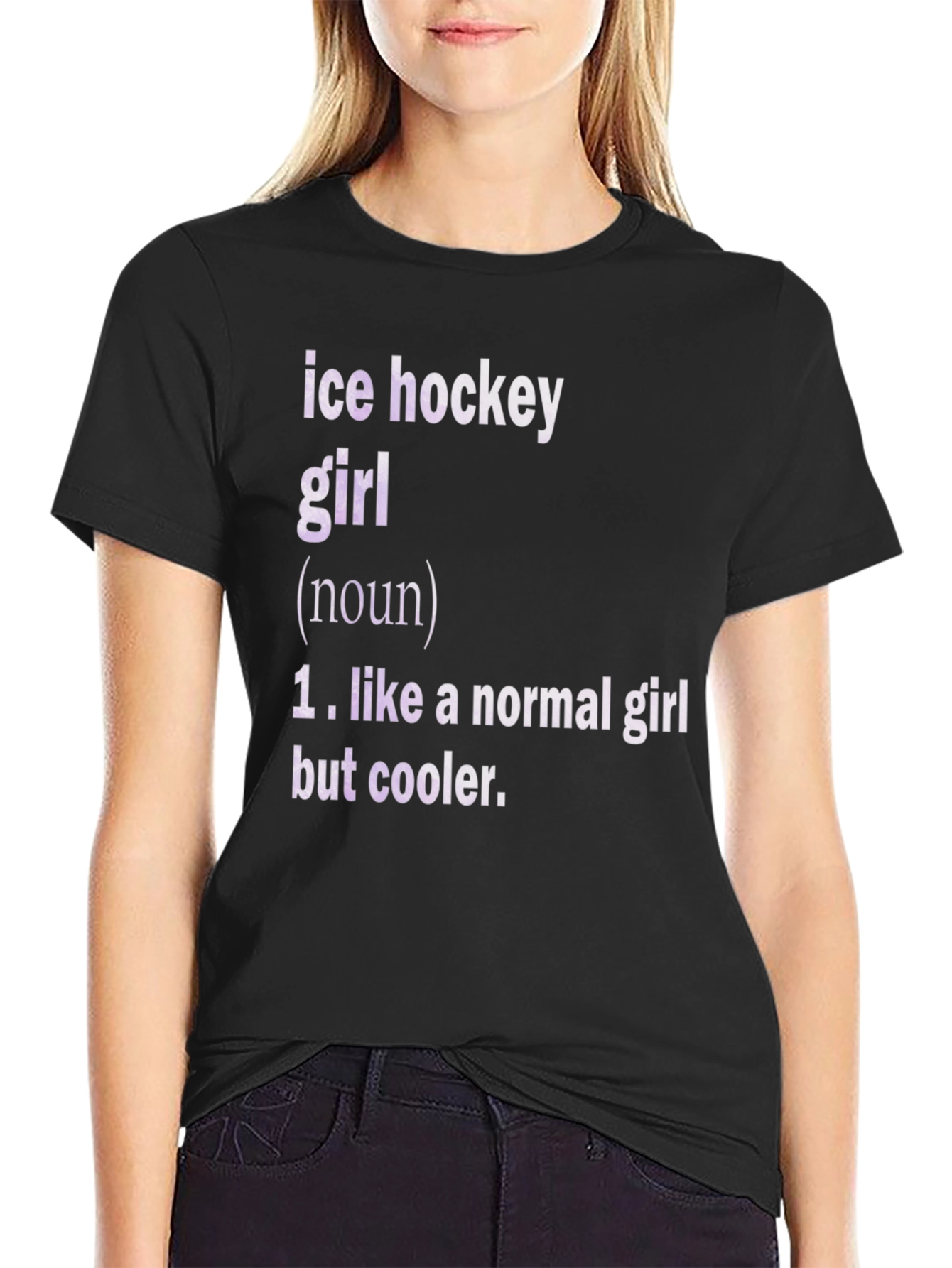 Ice Hockey Girl T-Shirt - Cool Definition Tee