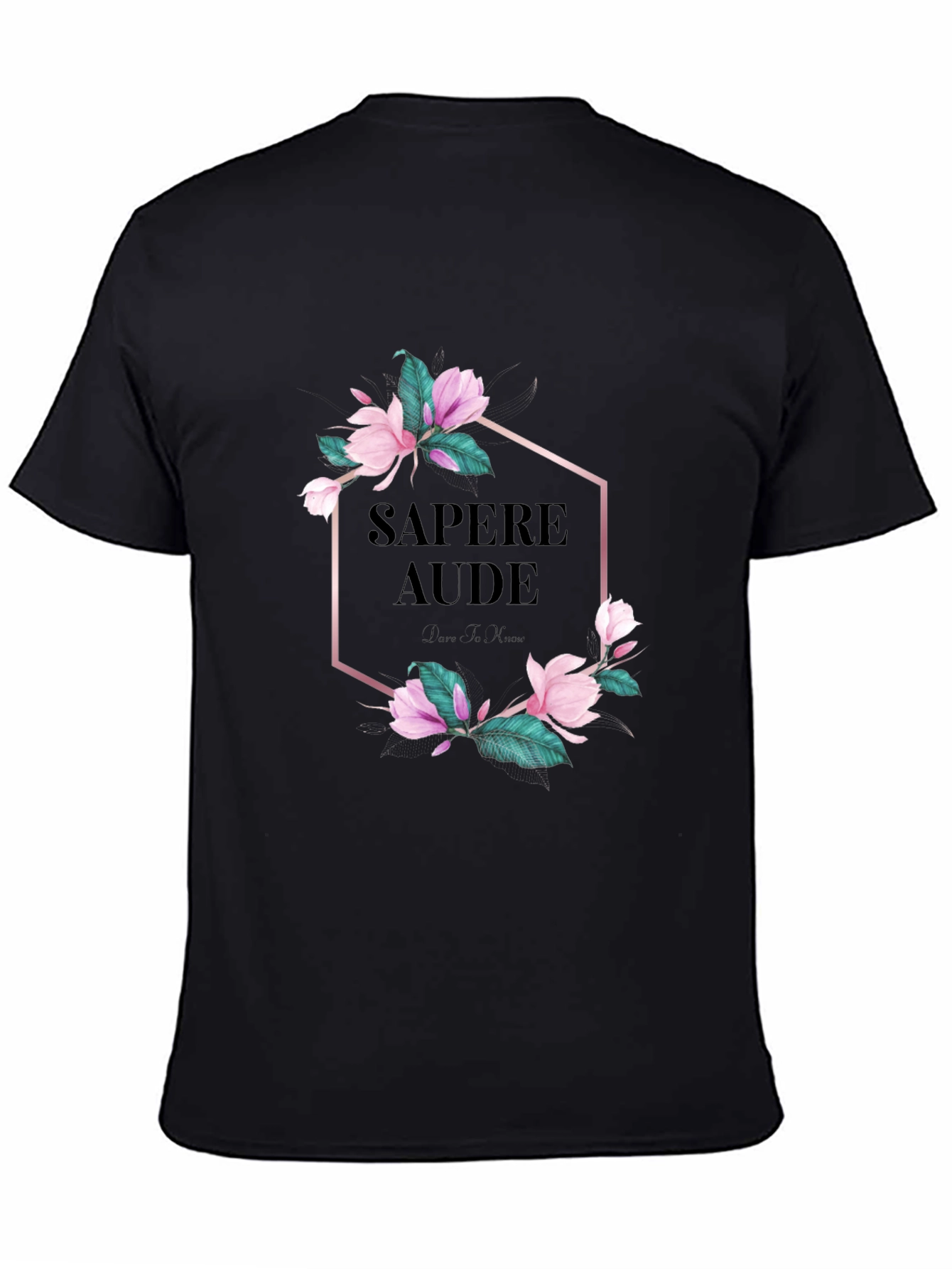 Sapere Aude Floral Graphic Tee - Black