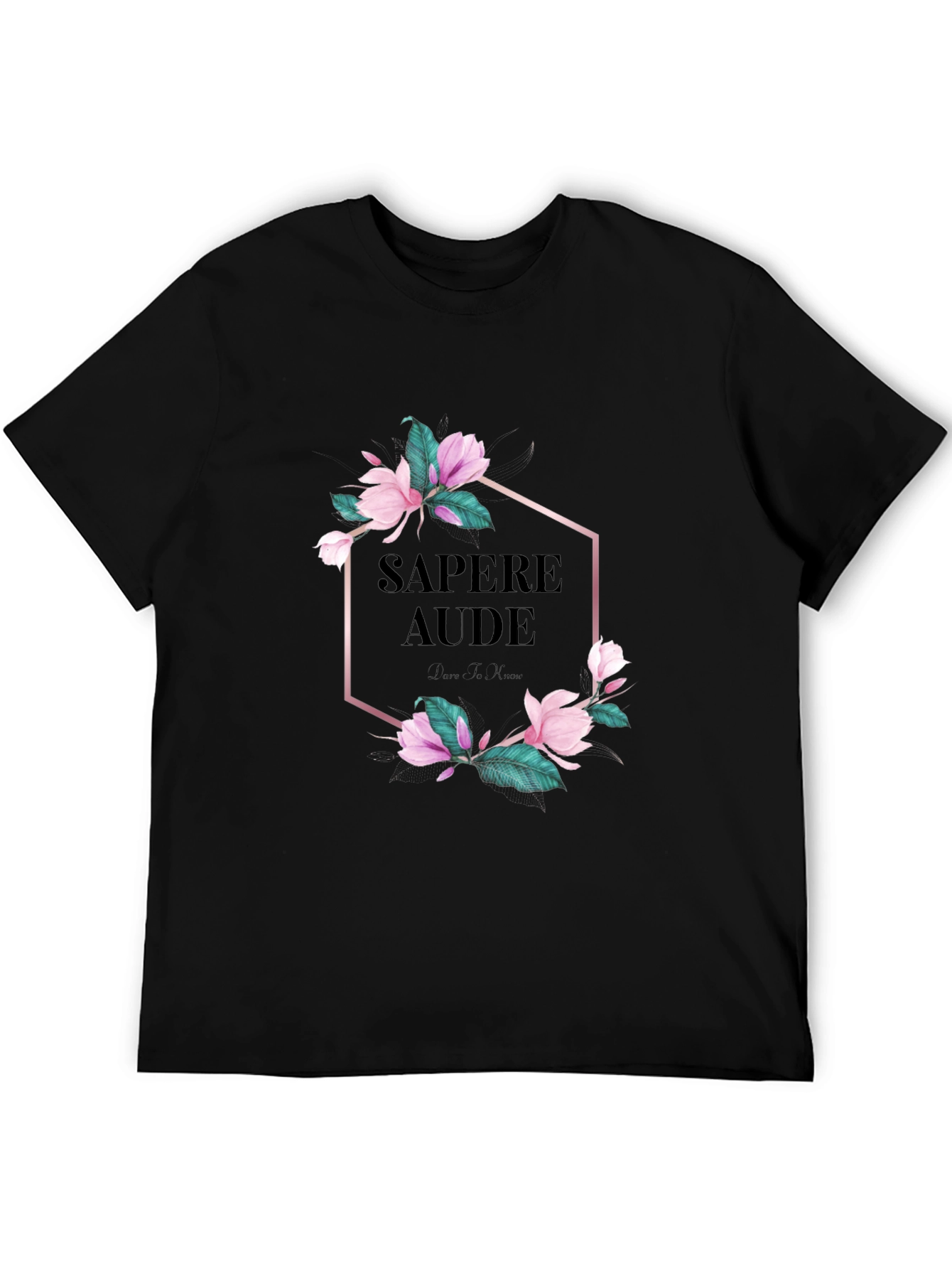 Sapere Aude Floral Graphic Tee - Black