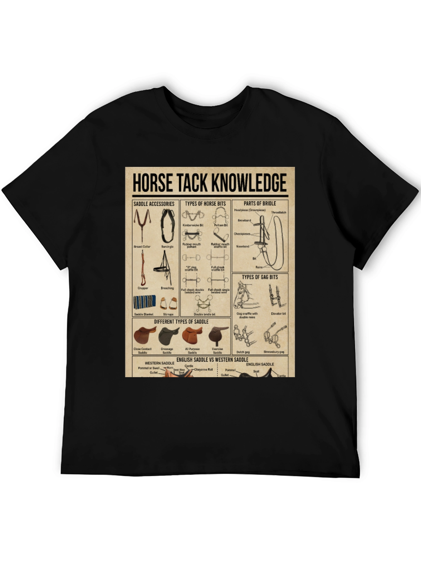 Horse Tack Knowledge Graphic T-Shirt