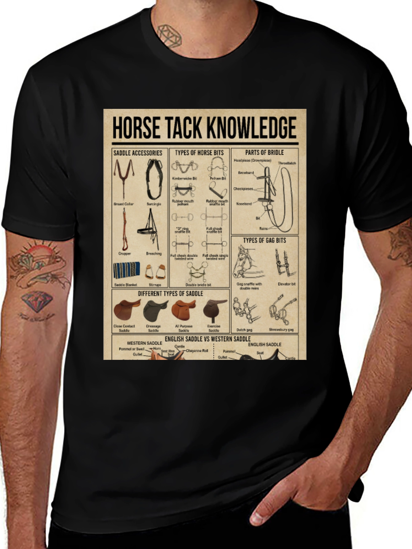 Horse Tack Knowledge Graphic T-Shirt