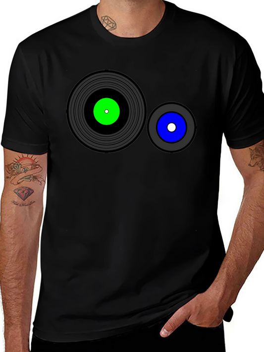 Retro Record Graphic T-Shirt - Black