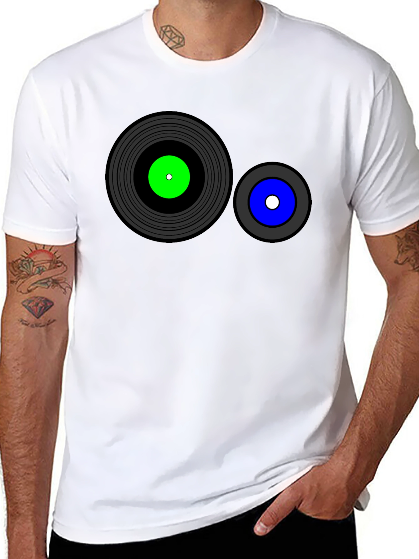 Retro Record Graphic T-Shirt - Black