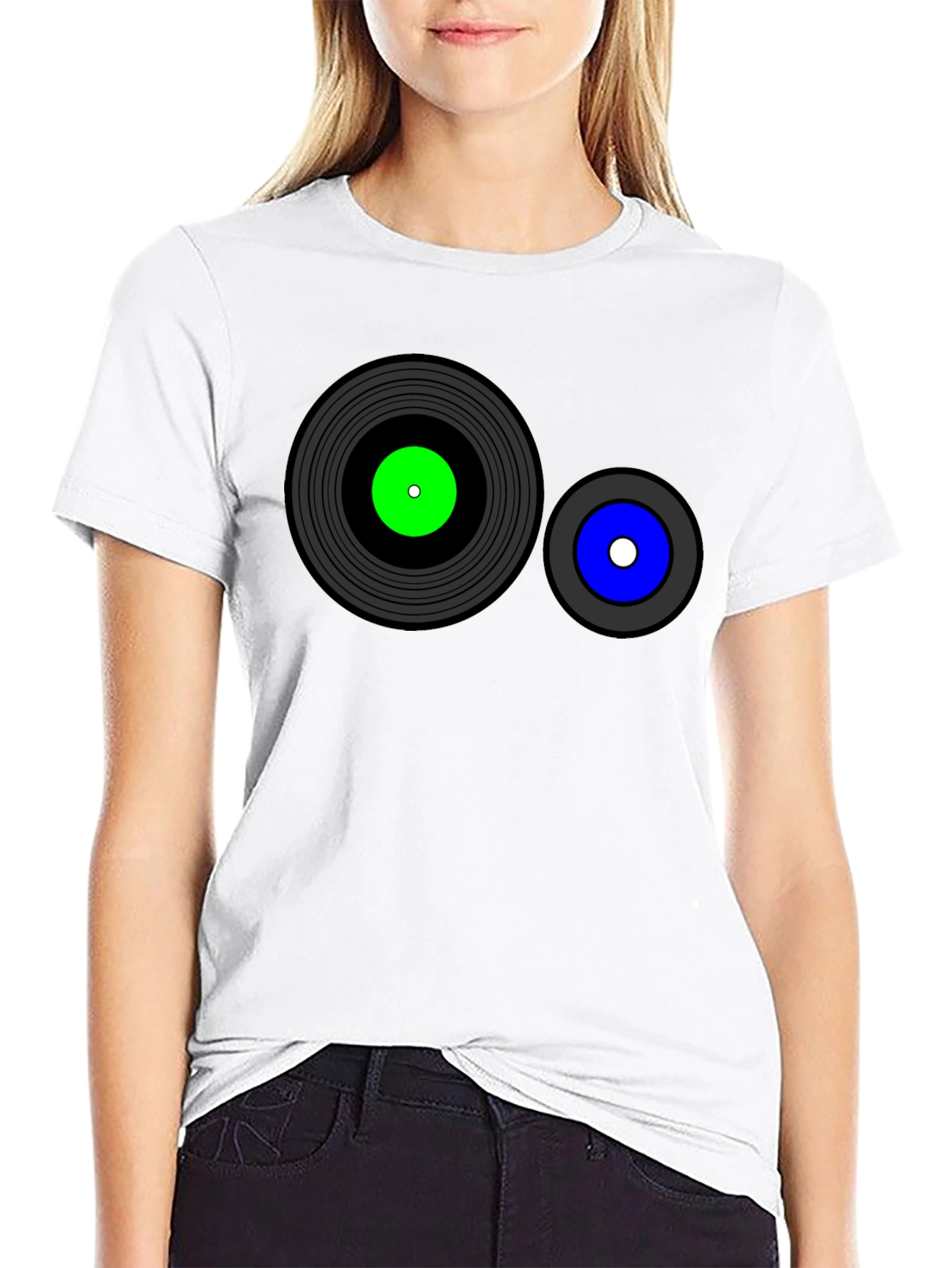 Retro Record Graphic T-Shirt - Black
