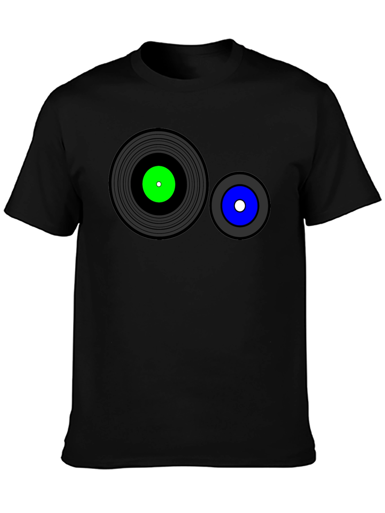 Retro Record Graphic T-Shirt - Black