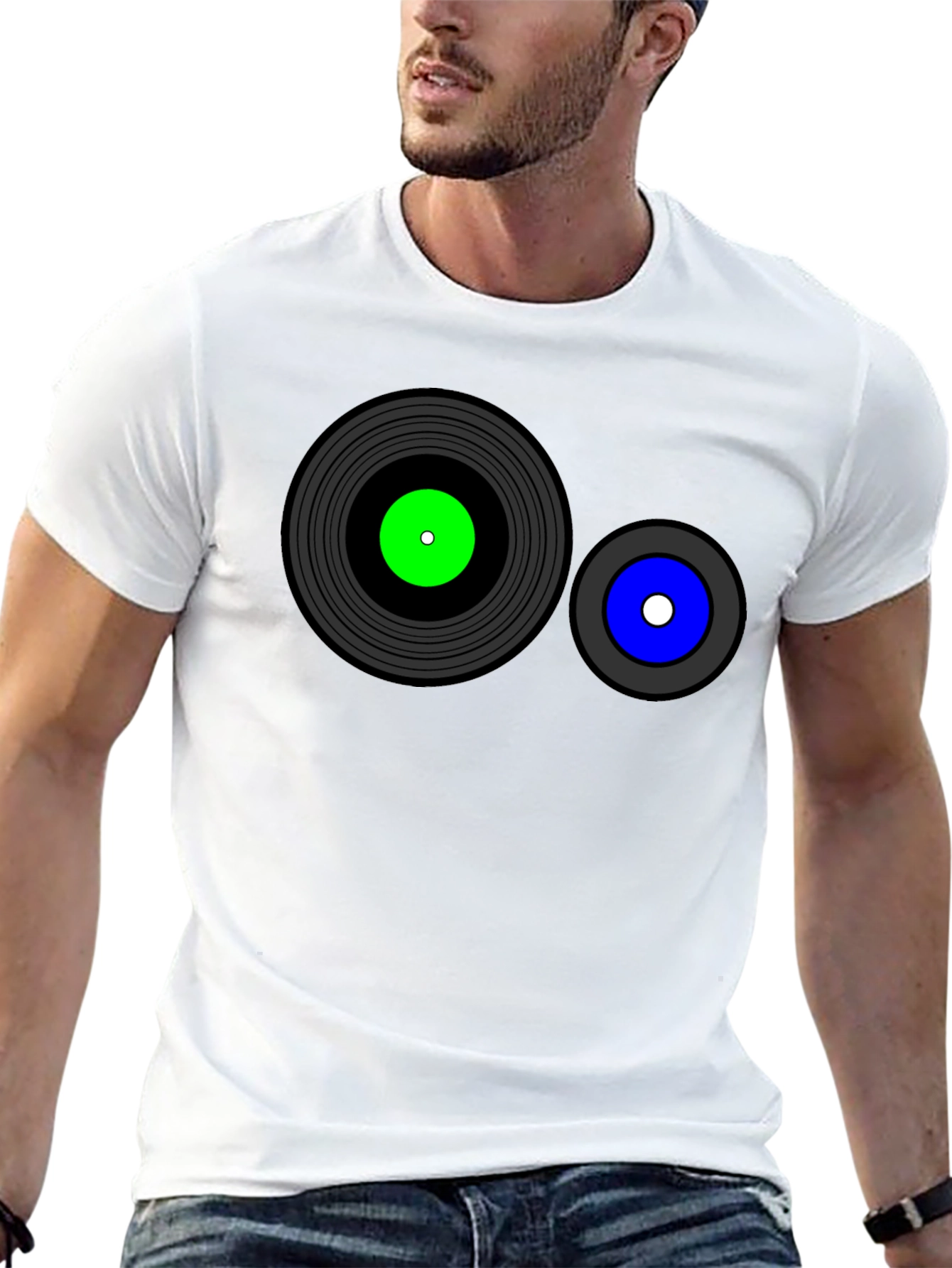 Retro Record Graphic T-Shirt - Black