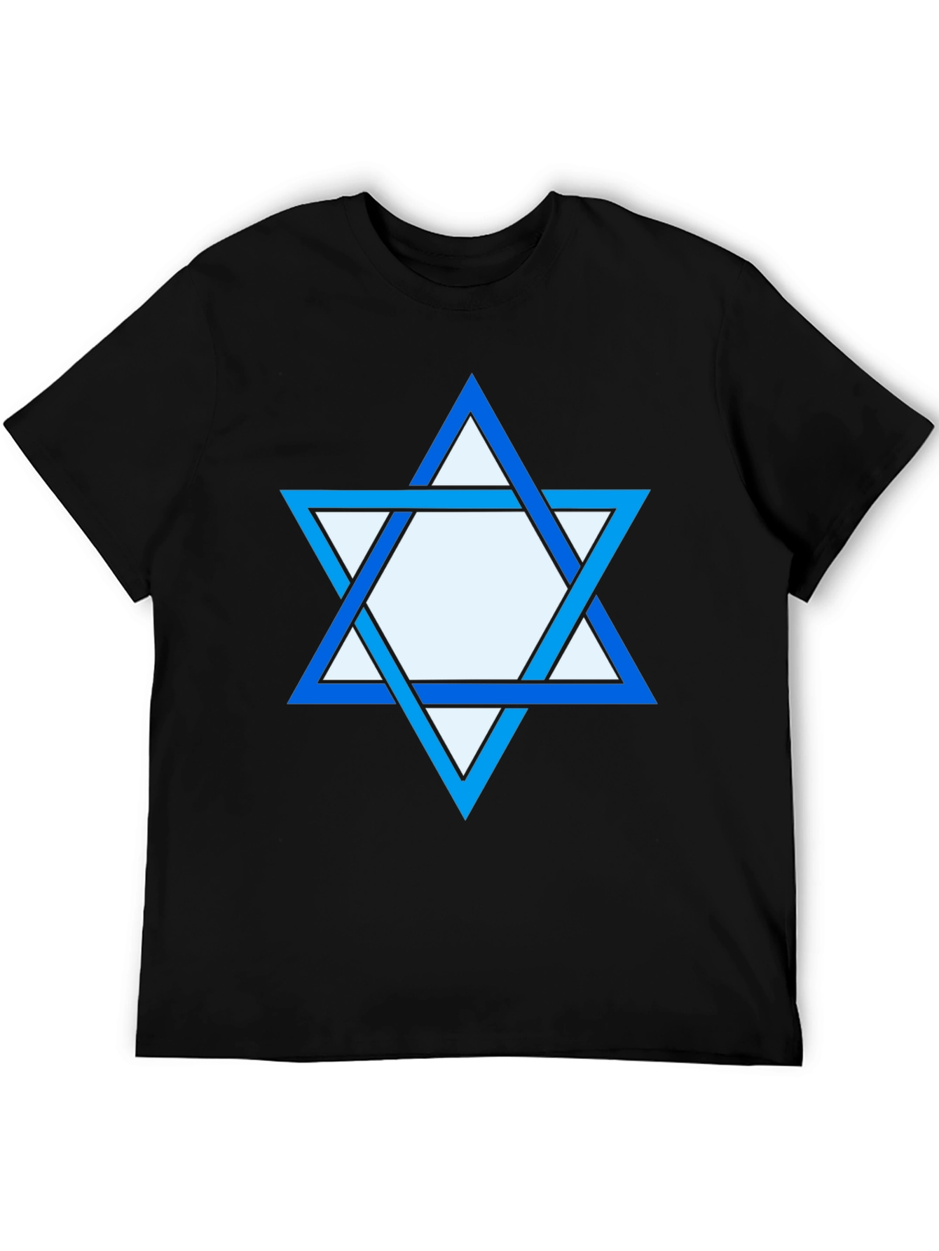 Star of David Graphic Print Tee - Black