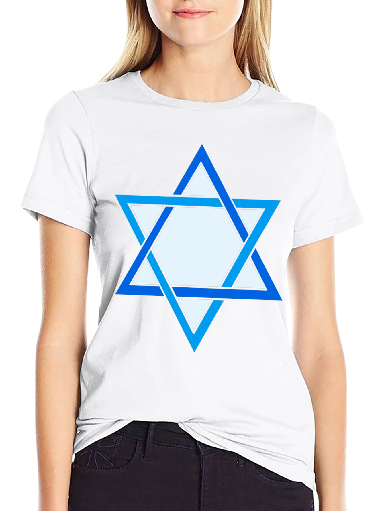 Star of David Graphic Print Tee - Black