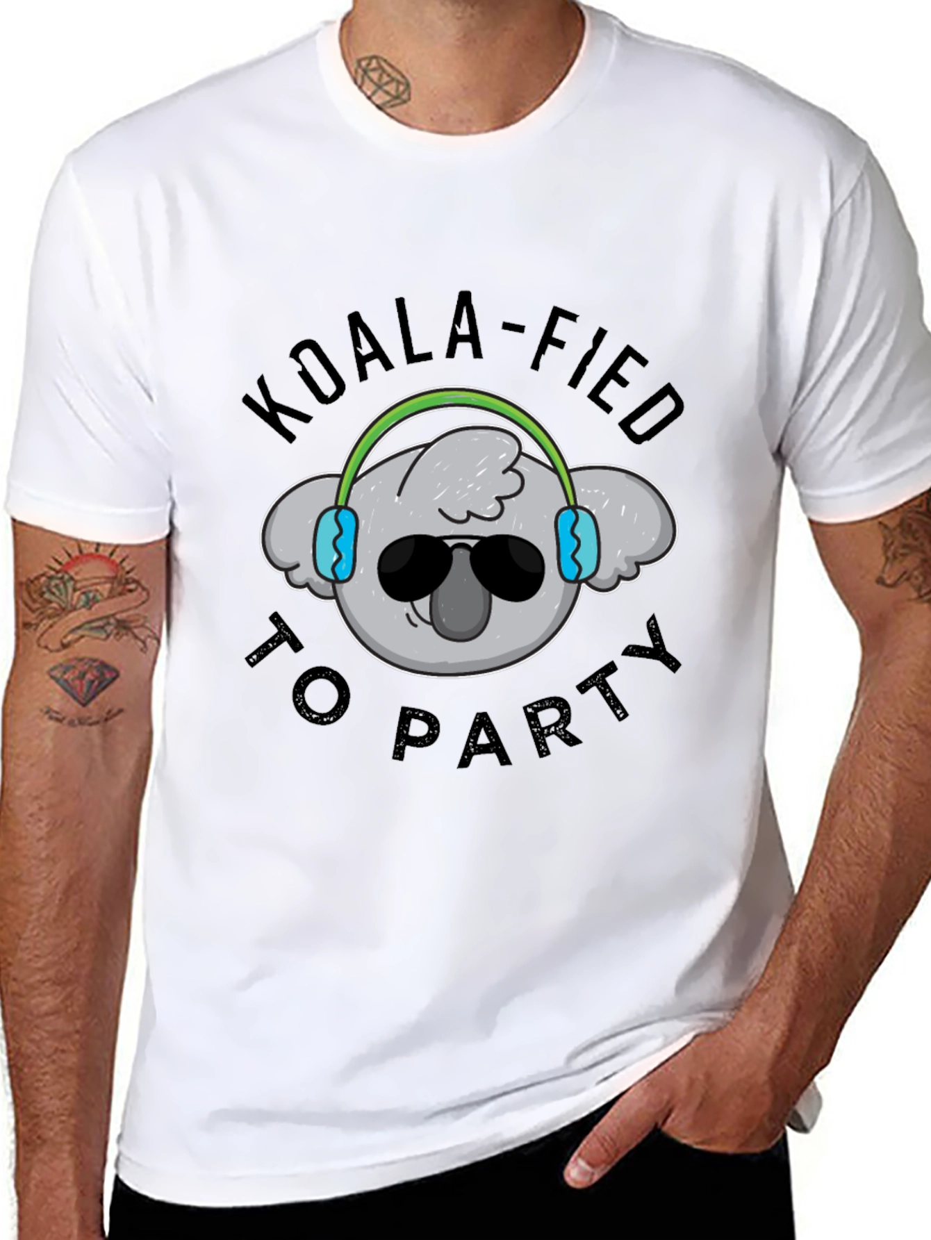 Koala-fied to Party Black T-Shirt