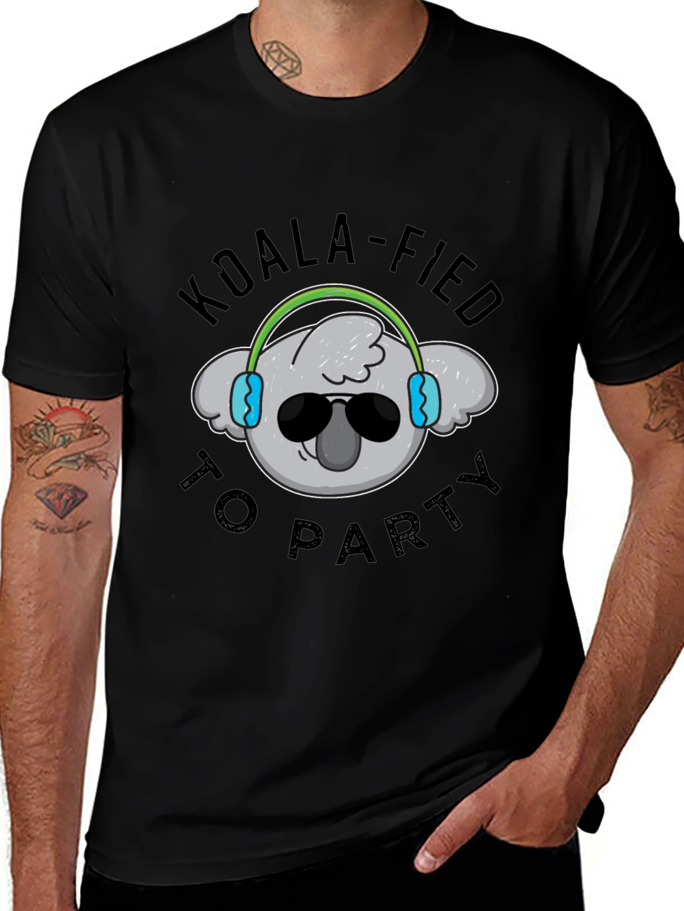 Koala-fied to Party Black T-Shirt