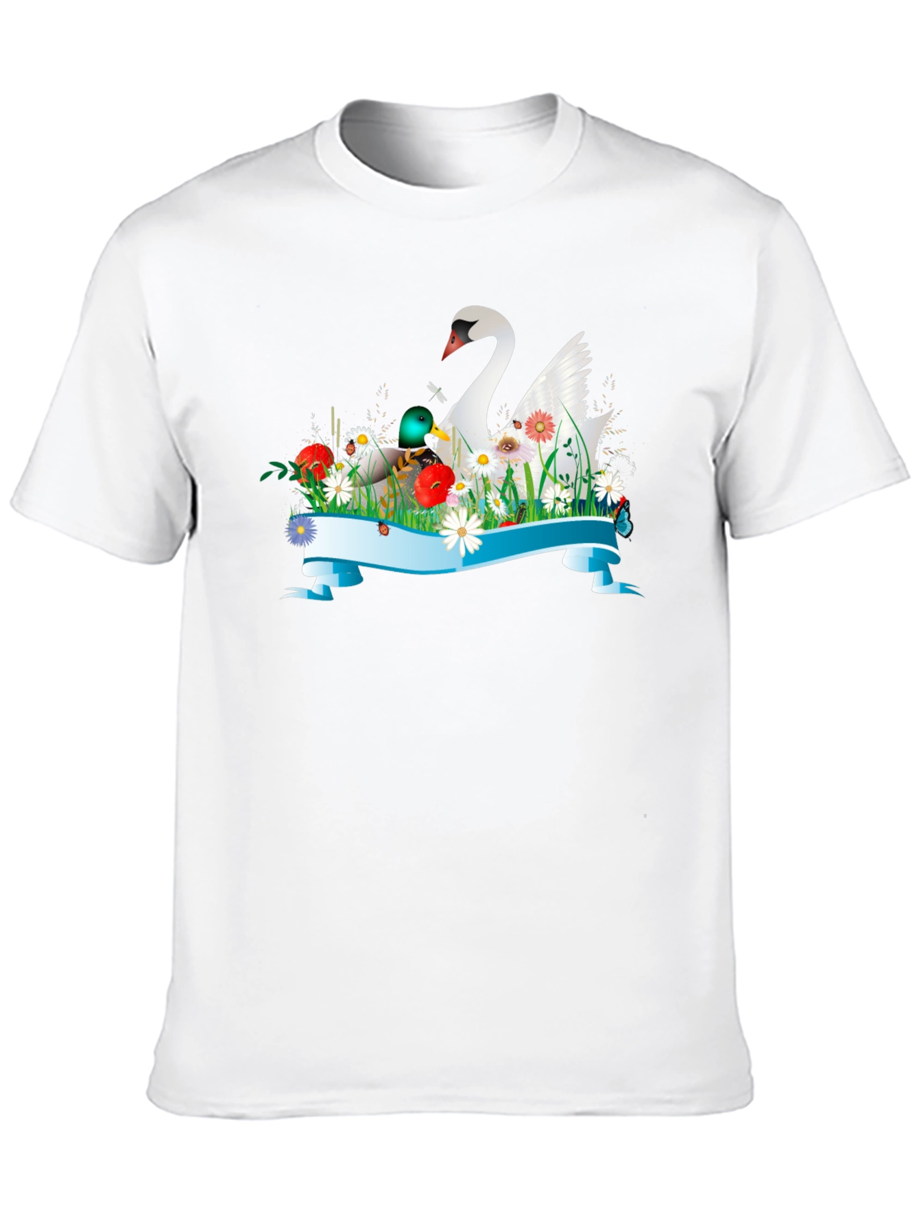 Swan and Duck Floral T-Shirt