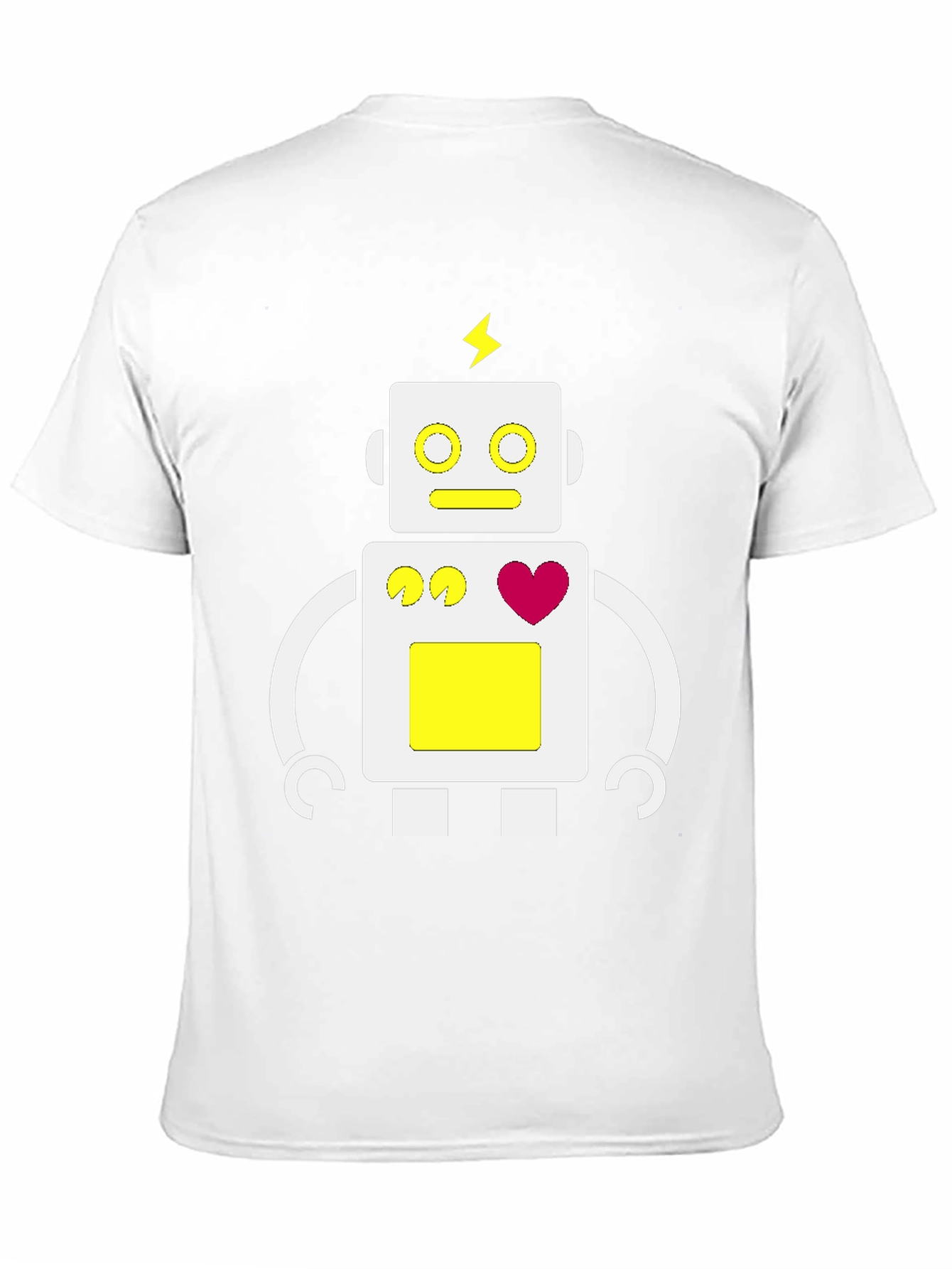Fun Robot Graphic Tee - Black Cotton Blend