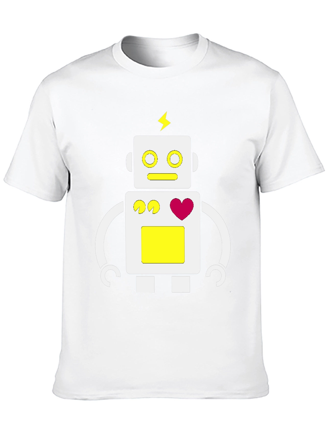 Fun Robot Graphic Tee - Black Cotton Blend
