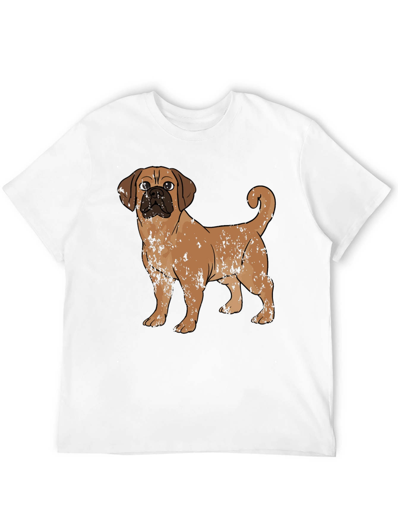 Puggle Dog Graphic Print Black T-Shirt
