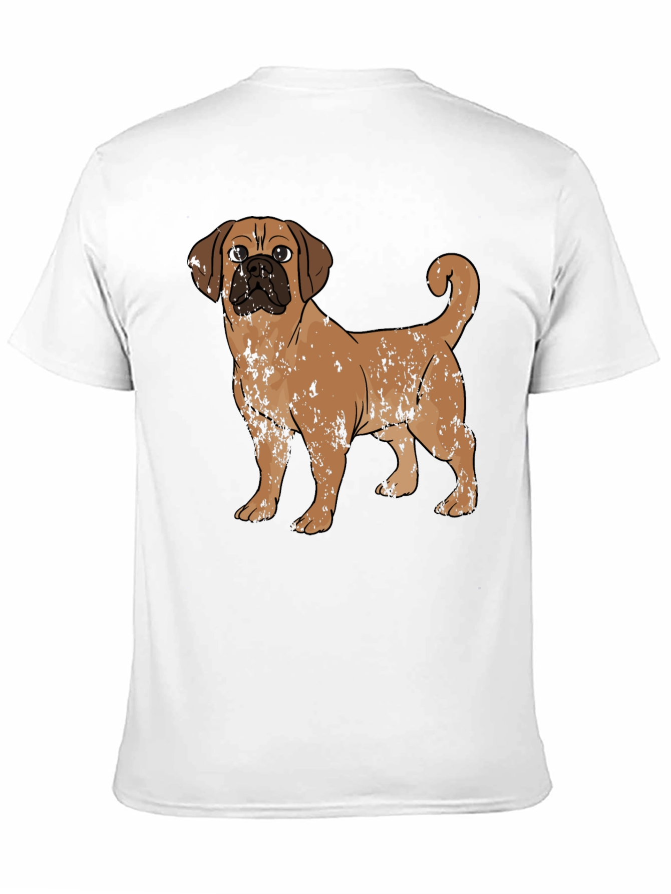 Puggle Dog Graphic Print Black T-Shirt