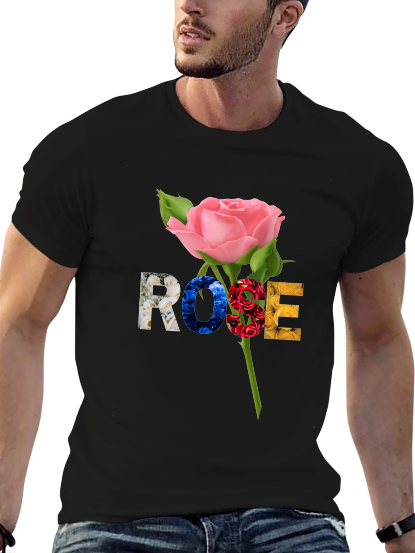 Rose Graphic T-Shirt - Floral Design Tee