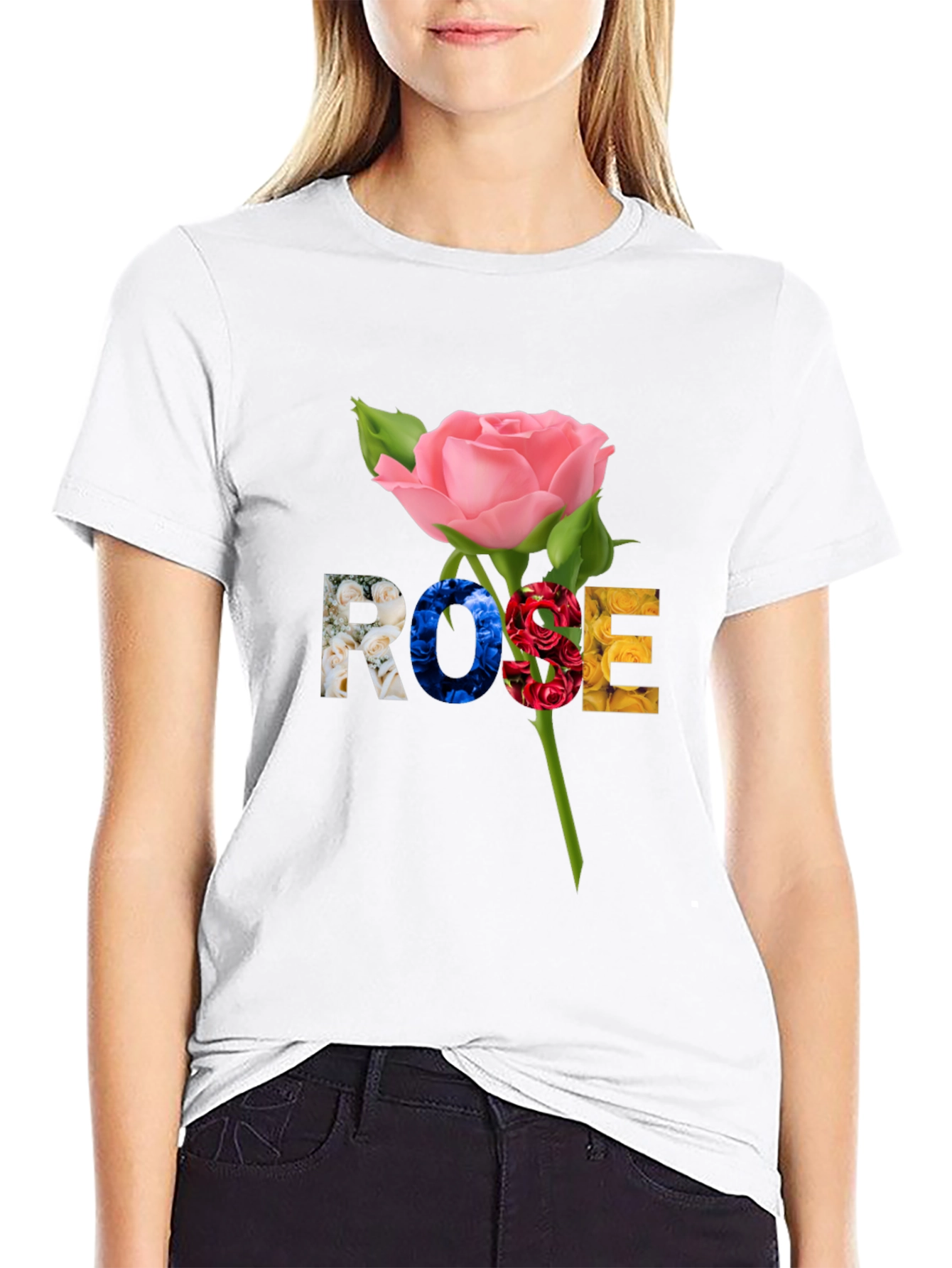 Rose Graphic T-Shirt - Floral Design Tee
