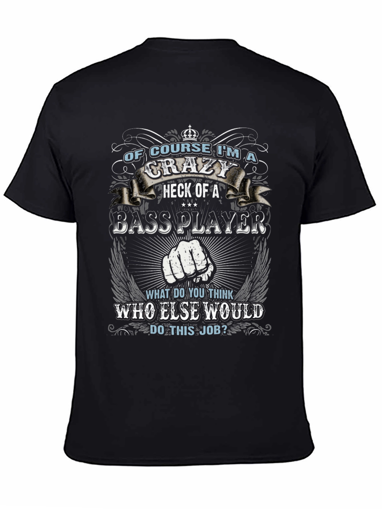 Crazy Bass Player Graphic T-Shirt