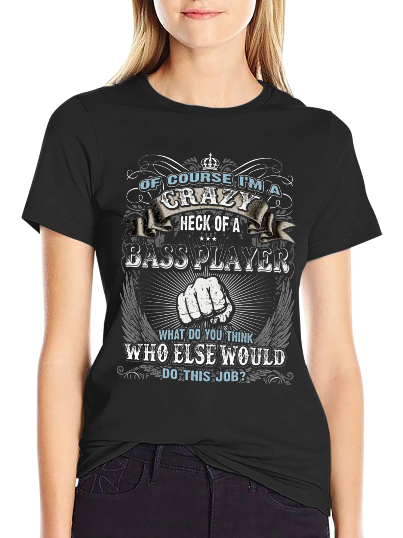 Crazy Bass Player Graphic T-Shirt