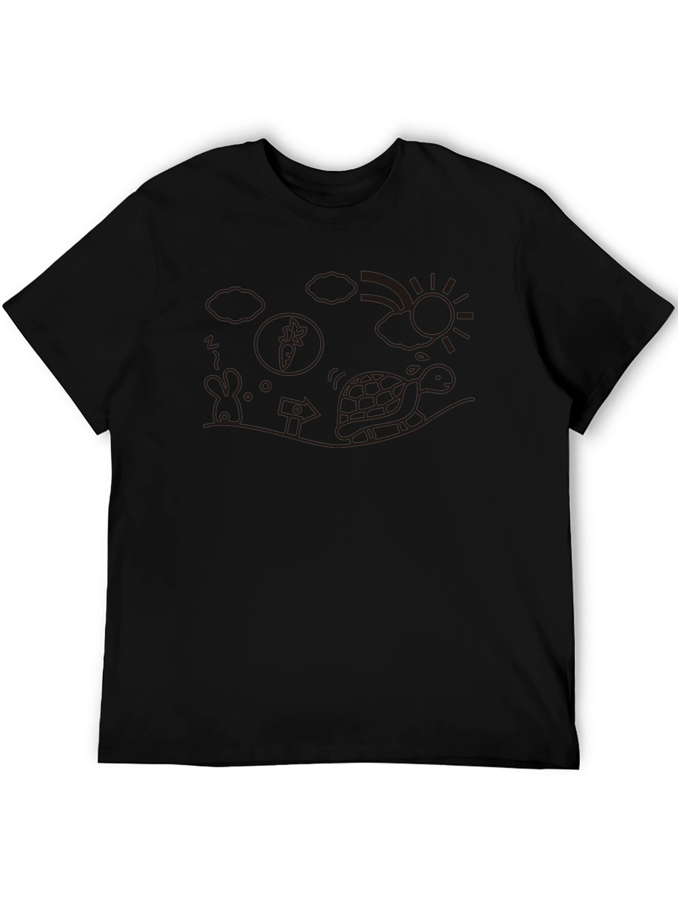 Whimsical Turtle Graphic Tee - Casual Black T-Shirt