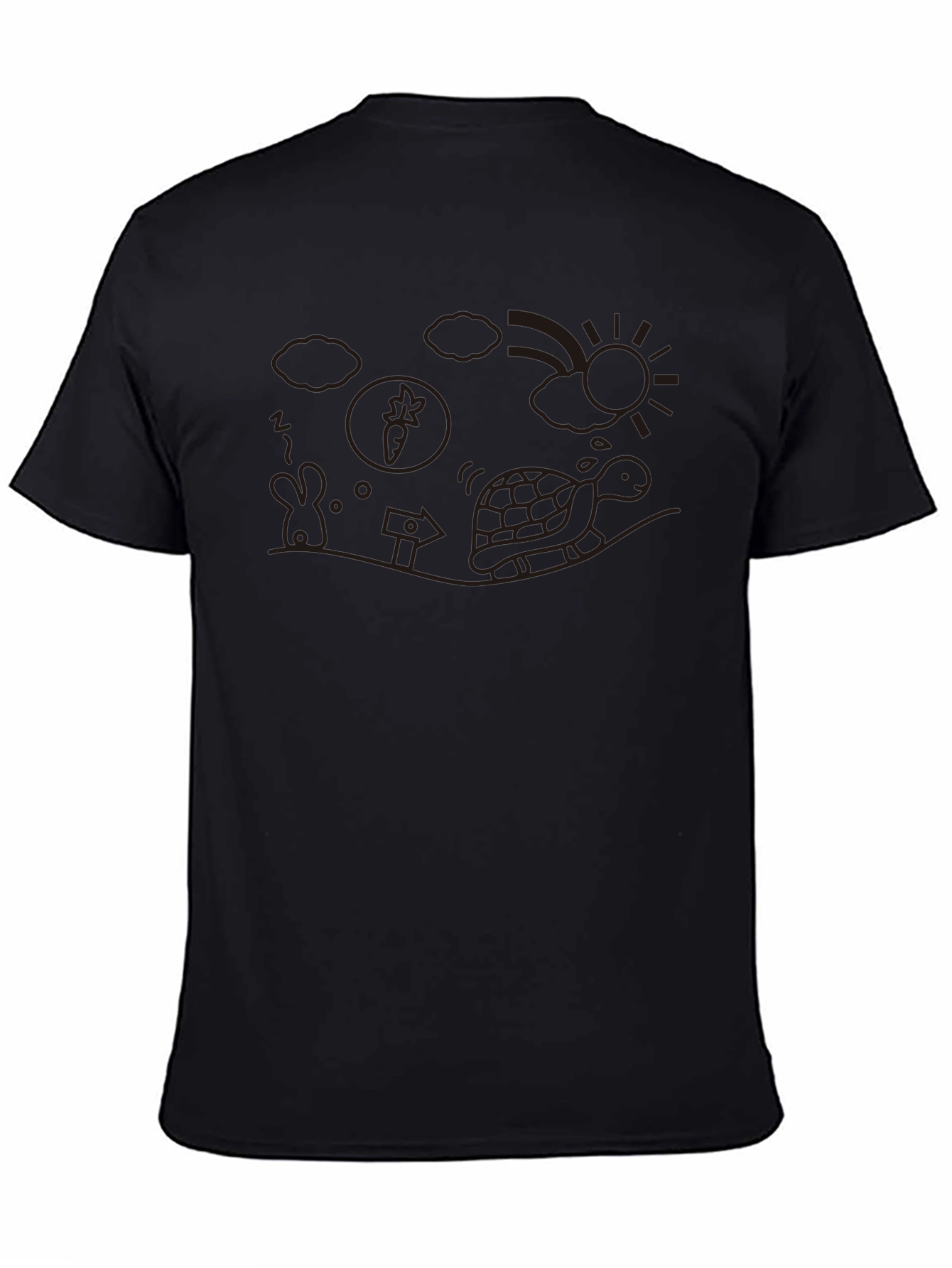 Whimsical Turtle Graphic Tee - Casual Black T-Shirt