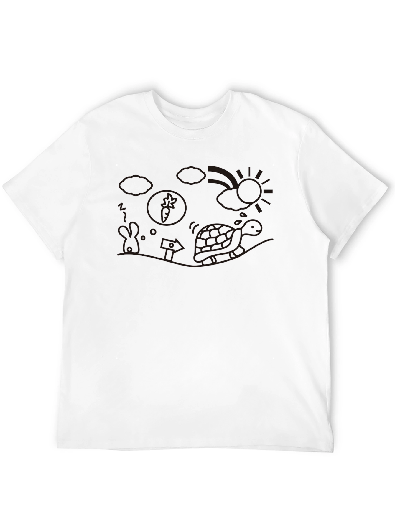 Whimsical Turtle Graphic Tee - Casual Black T-Shirt