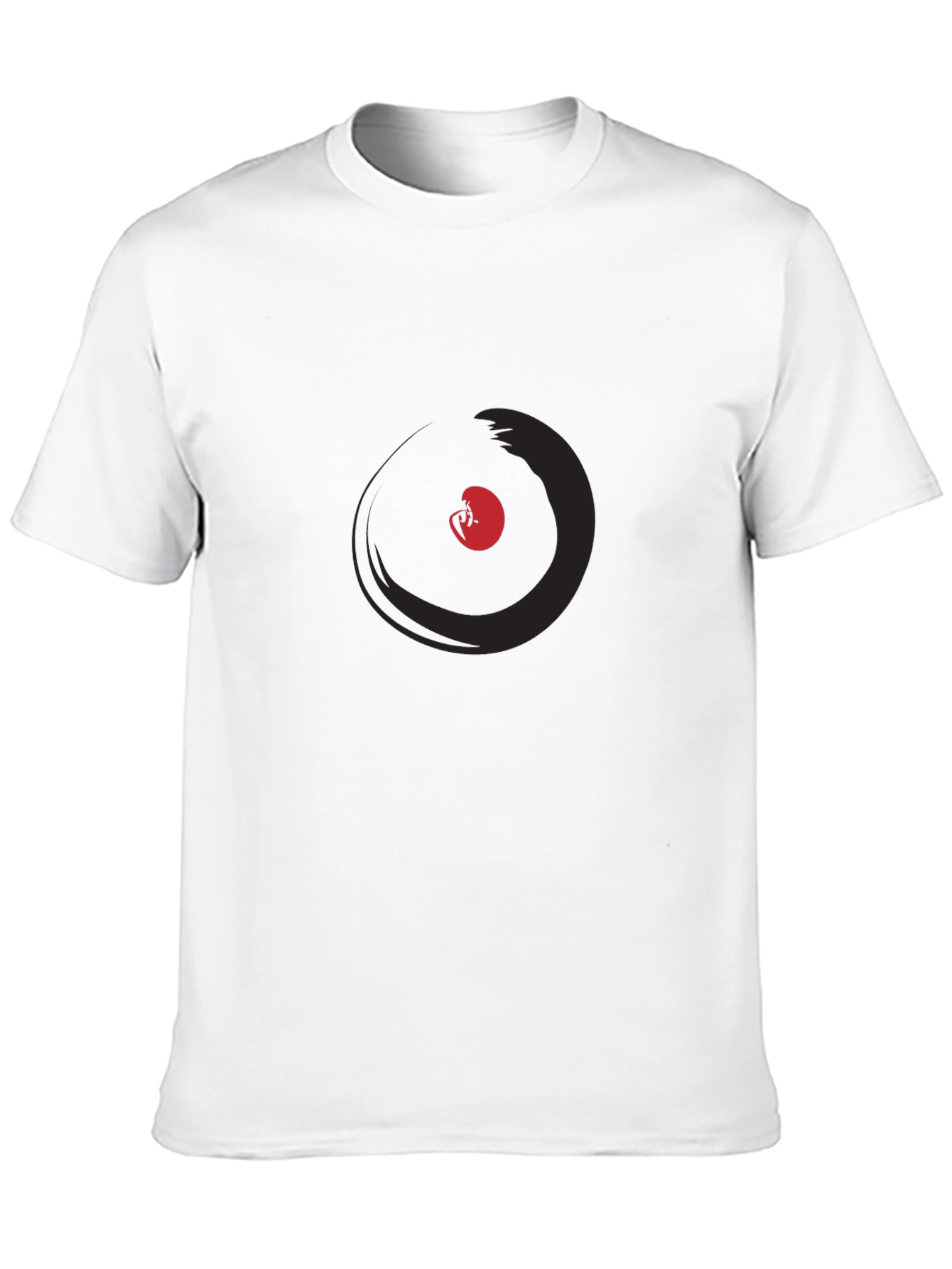 Modern Black T-Shirt with Abstract Circle Graphic