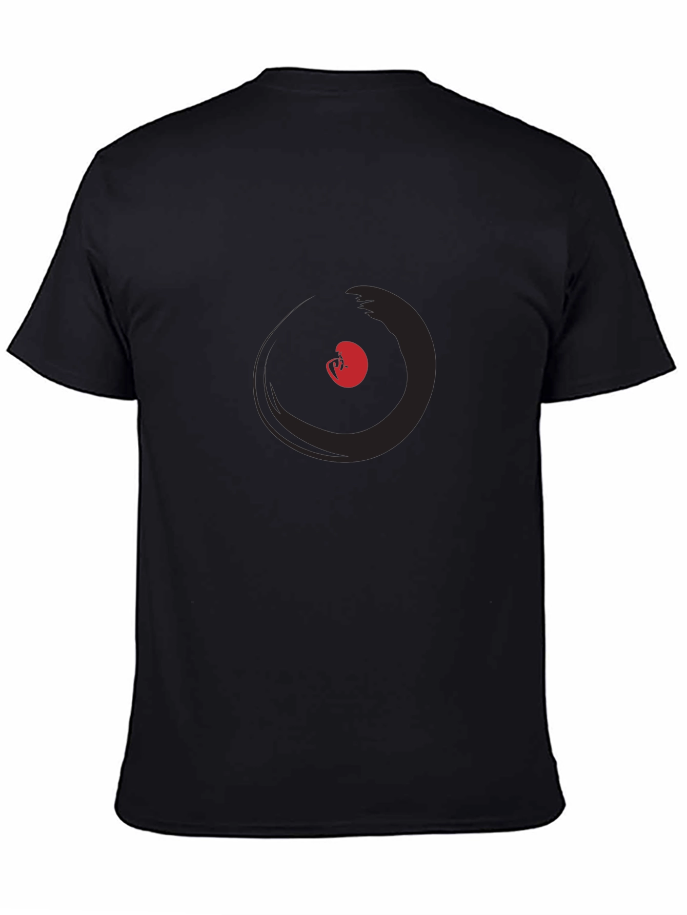 Modern Black T-Shirt with Abstract Circle Graphic