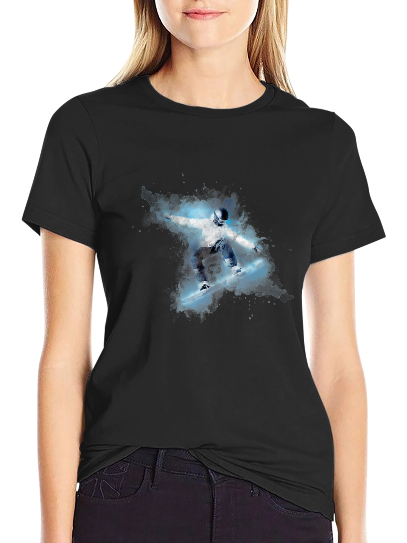 Snowboarder Graphic Black T-Shirt
