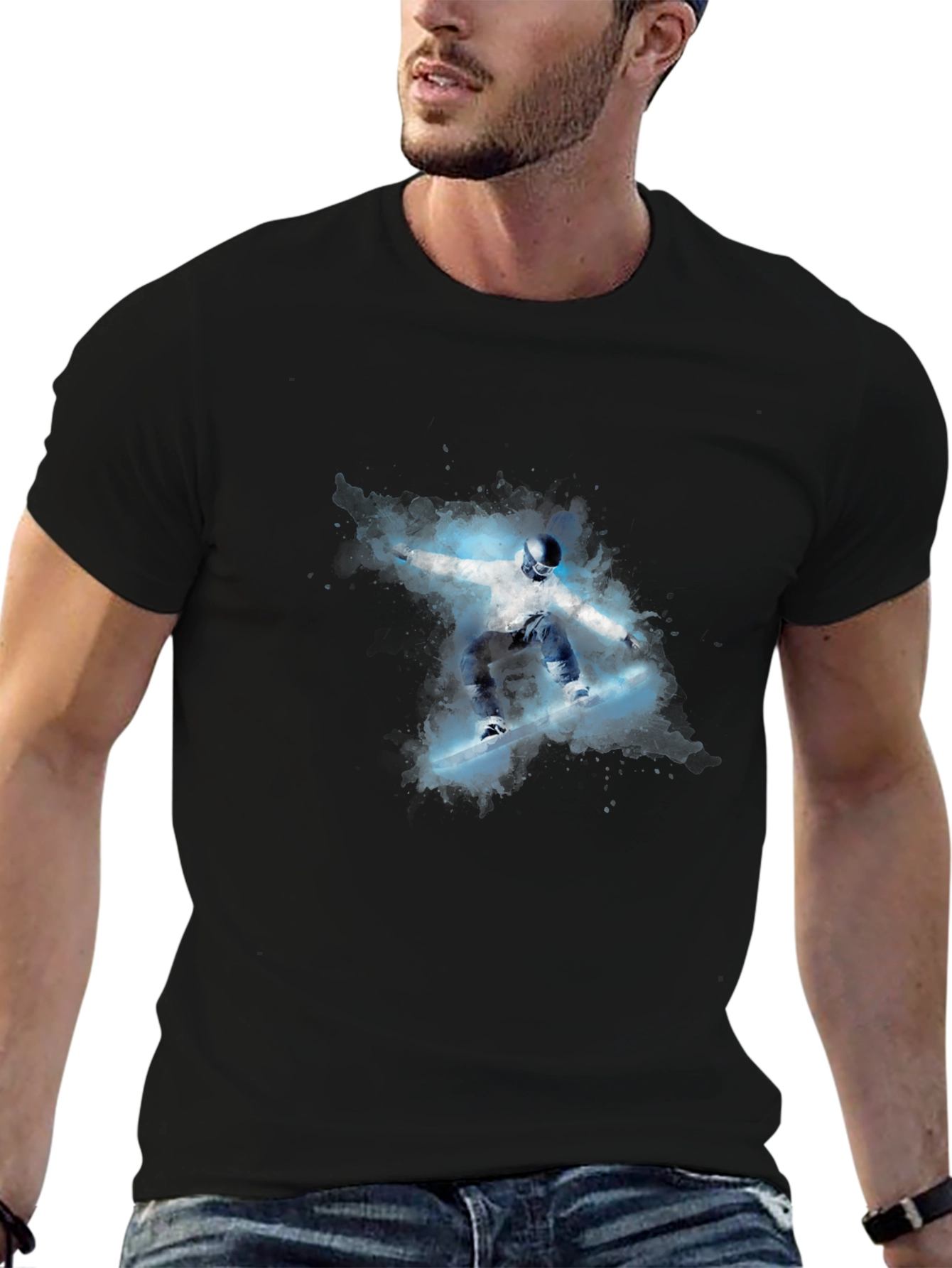Snowboarder Graphic Black T-Shirt