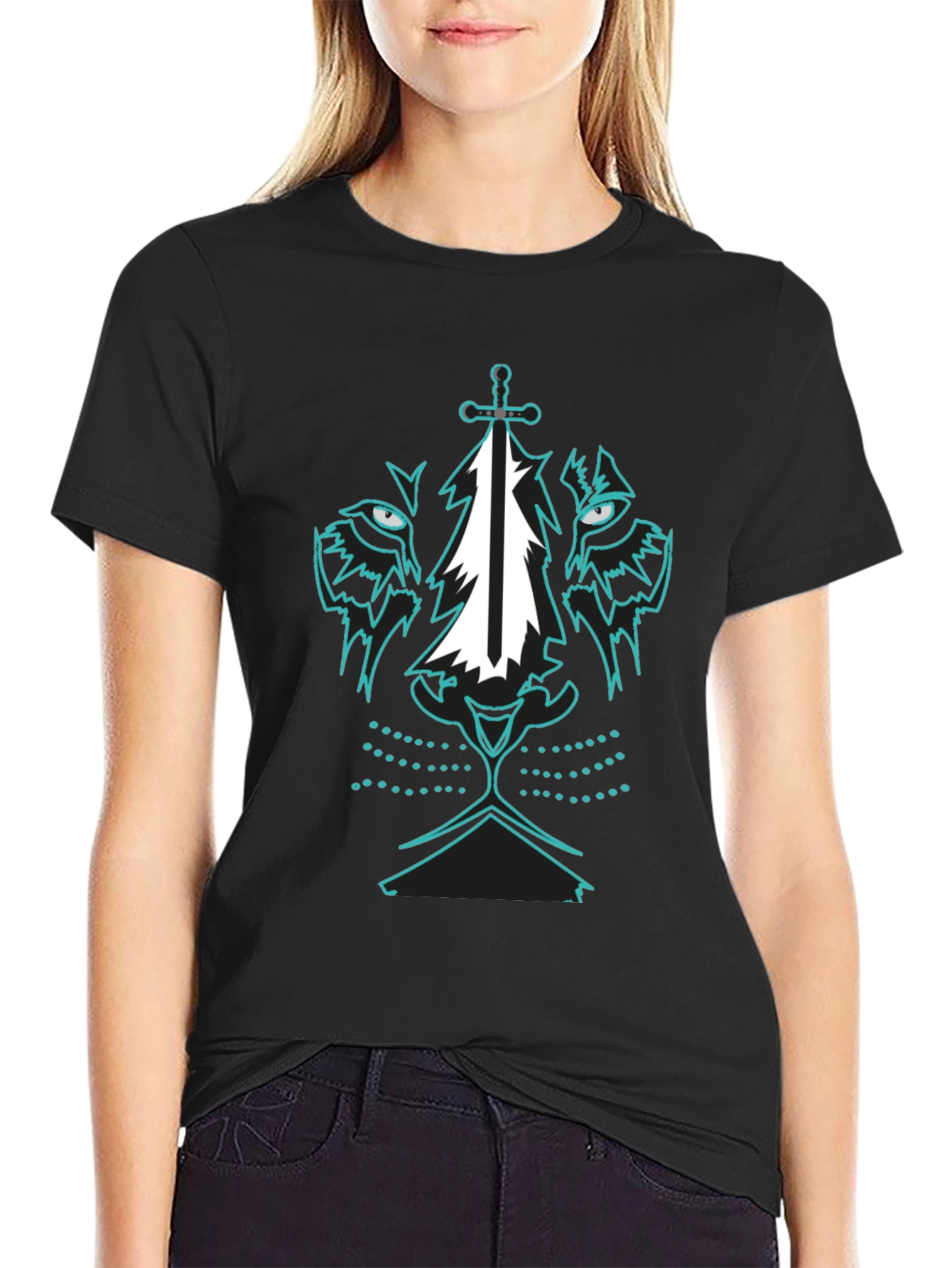 Lion Sword Graphic Tee - Black