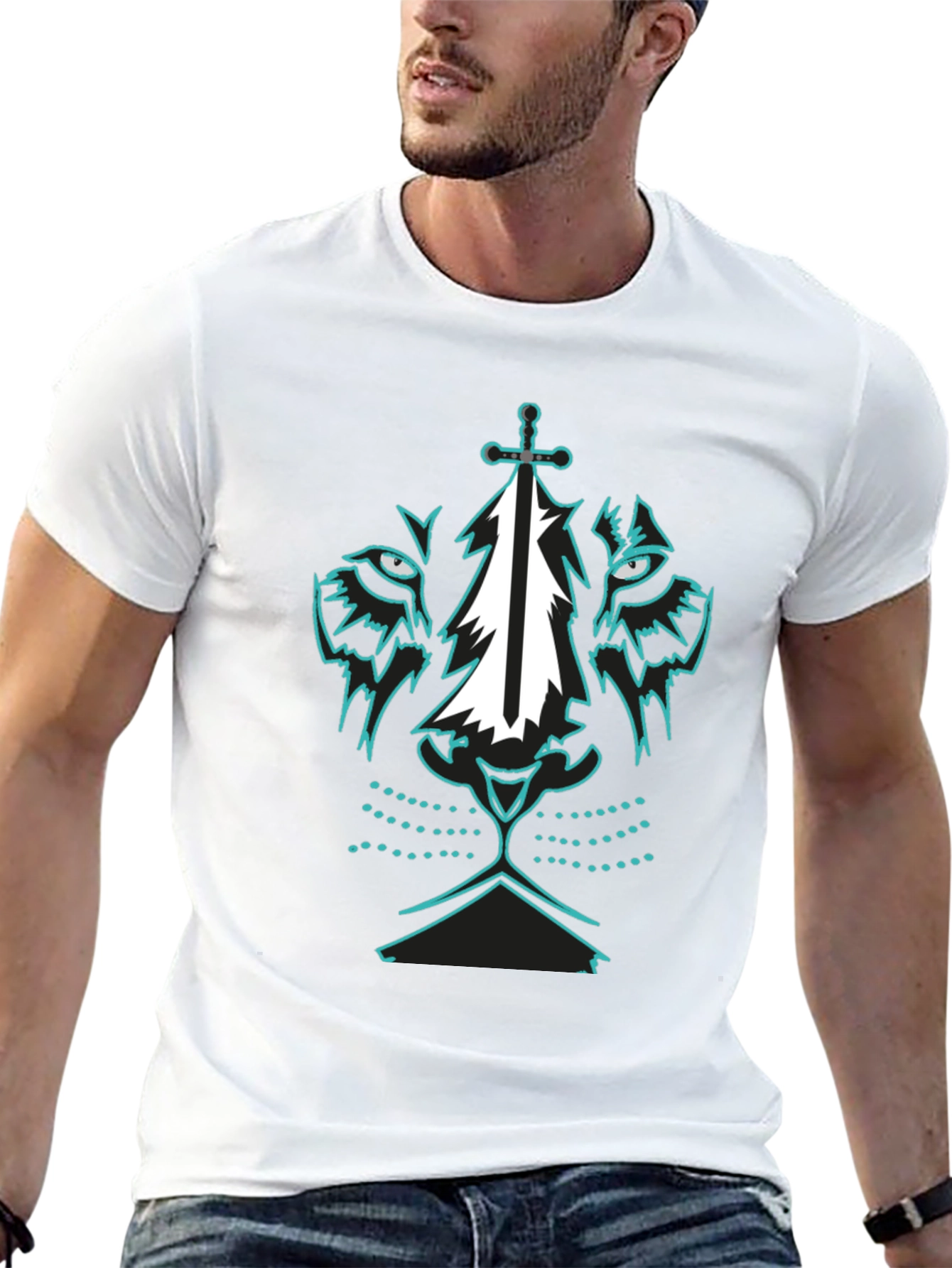 Lion Sword Graphic Tee - Black