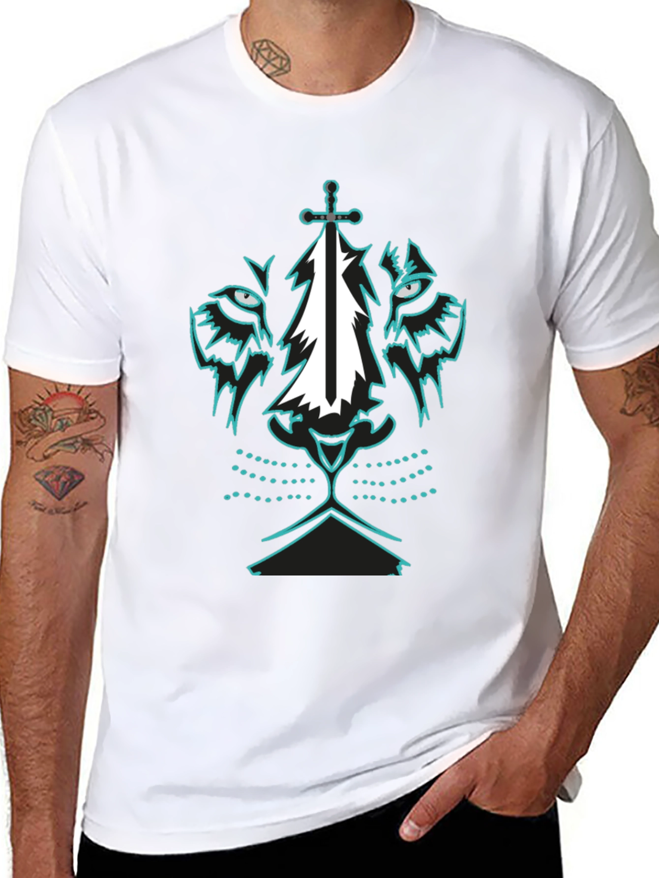 Lion Sword Graphic Tee - Black