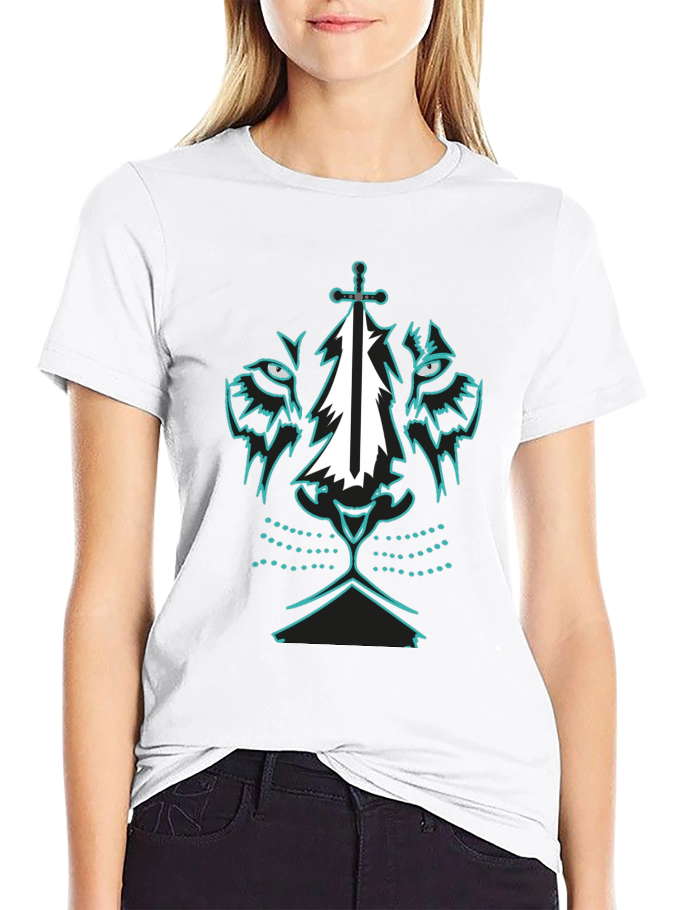 Lion Sword Graphic Tee - Black