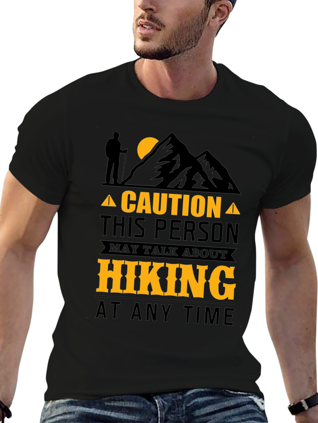 Hiking Enthusiast T-Shirt - Caution: May Talk About Hiking