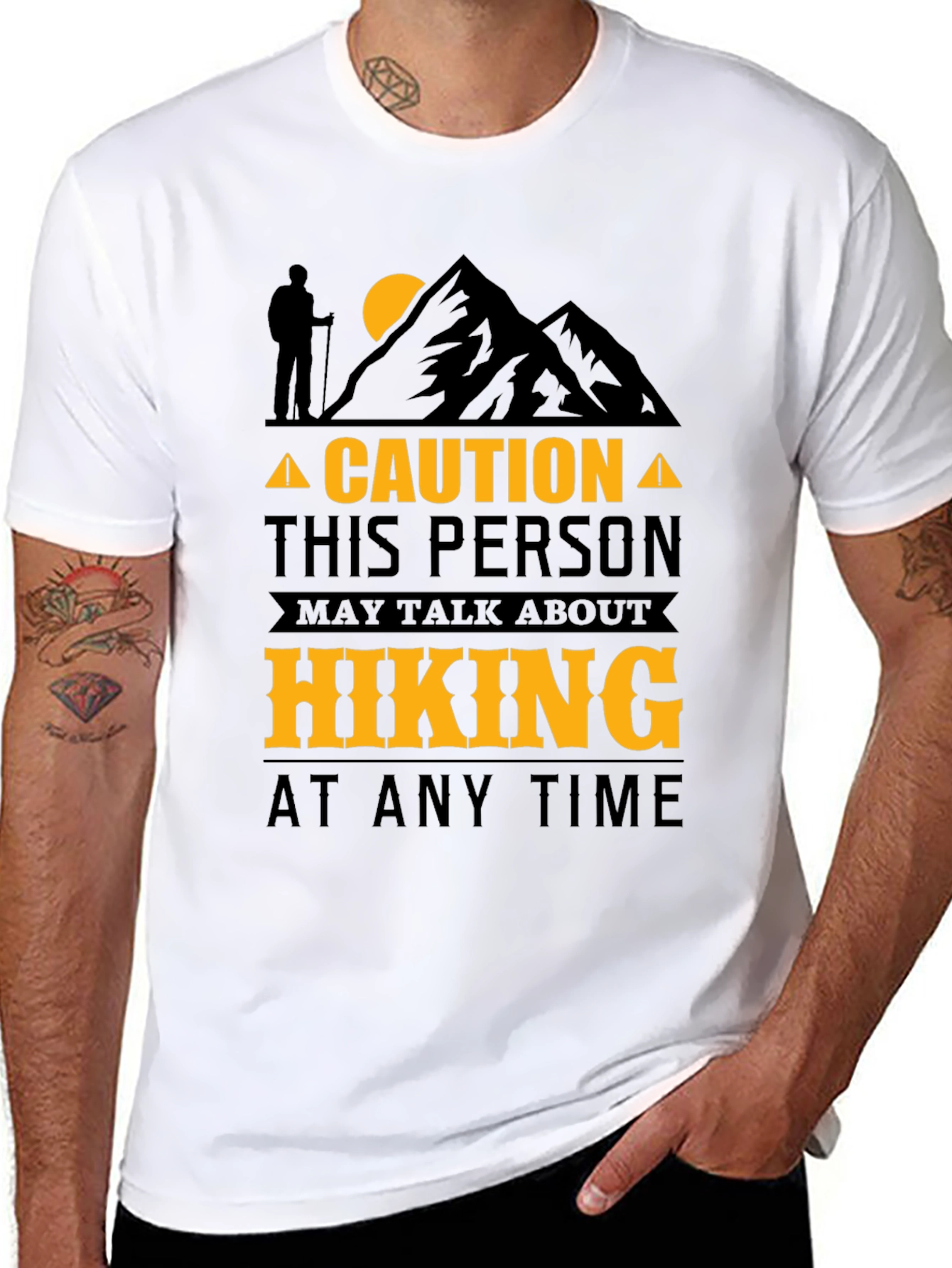 Hiking Enthusiast T-Shirt - Caution: May Talk About Hiking