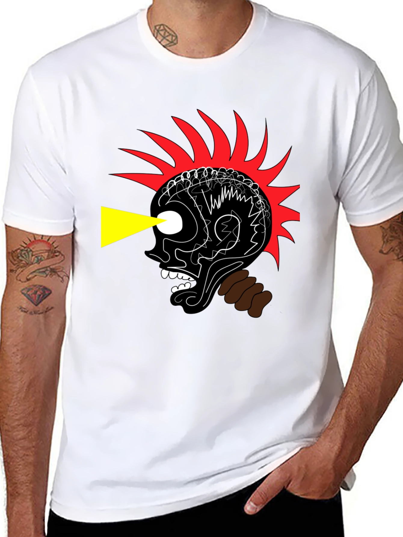 Edgy Graphic Print Black T-Shirt