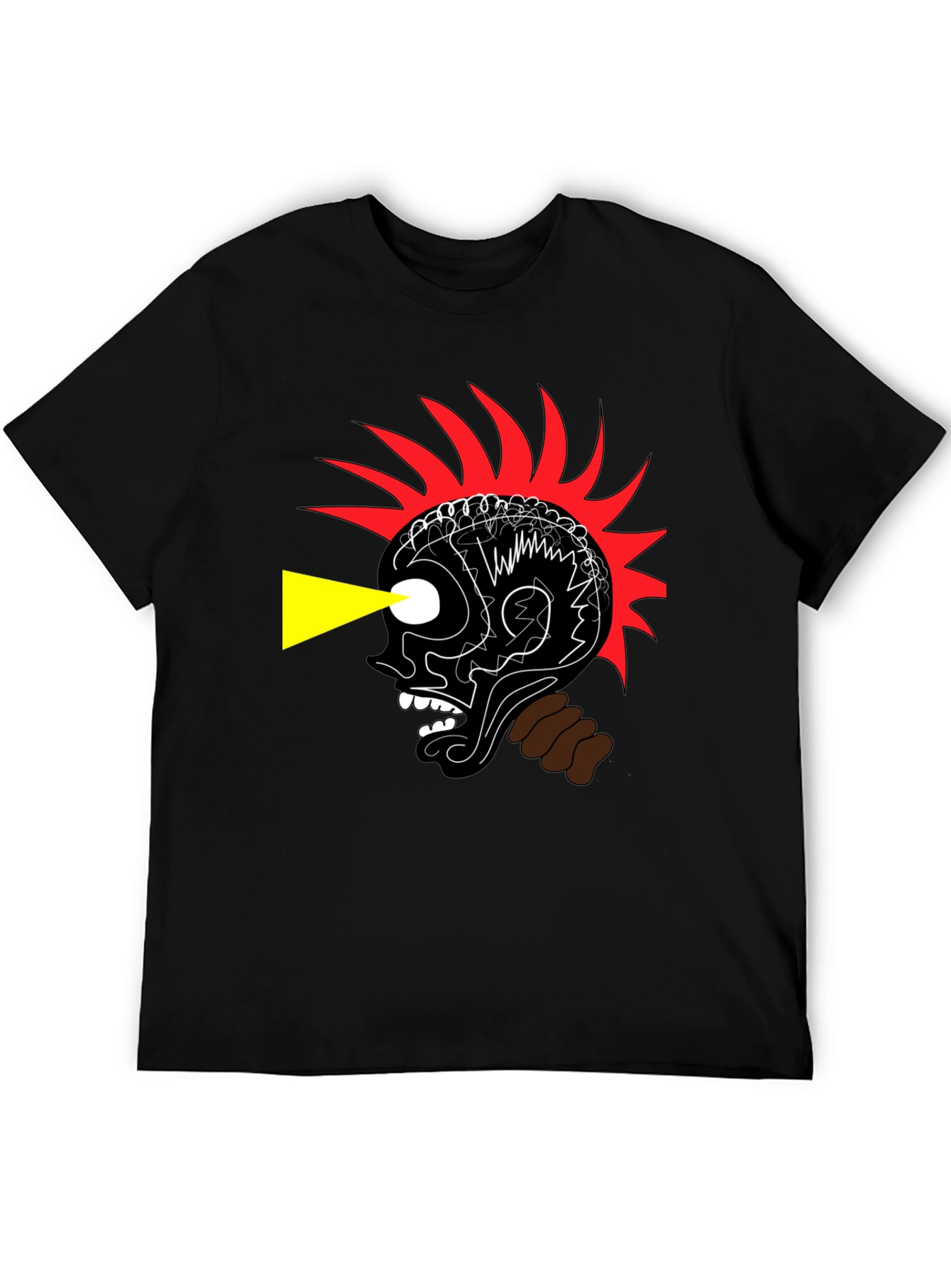 Edgy Graphic Print Black T-Shirt