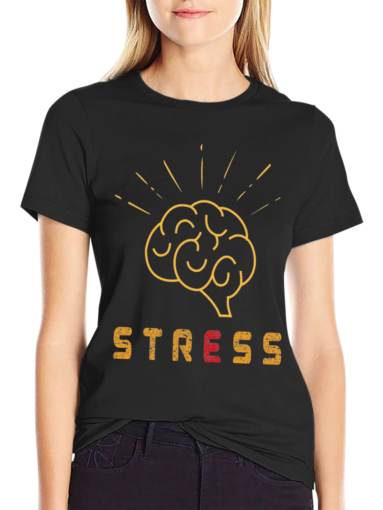 Brain Stress T-Shirt - Black Graphic Tee