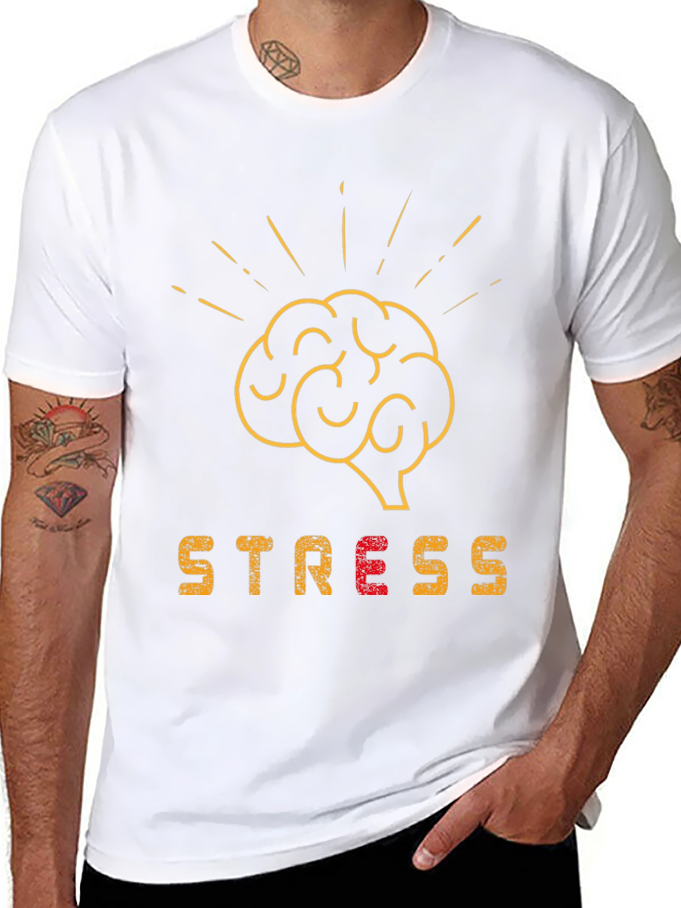 Brain Stress T-Shirt - Black Graphic Tee