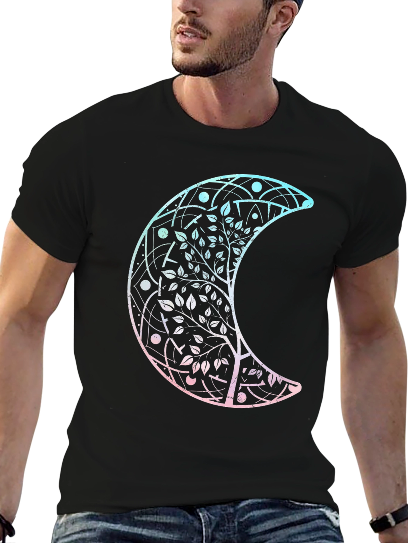 Mystic Moon Tree Graphic Tee - Stylish Comfort