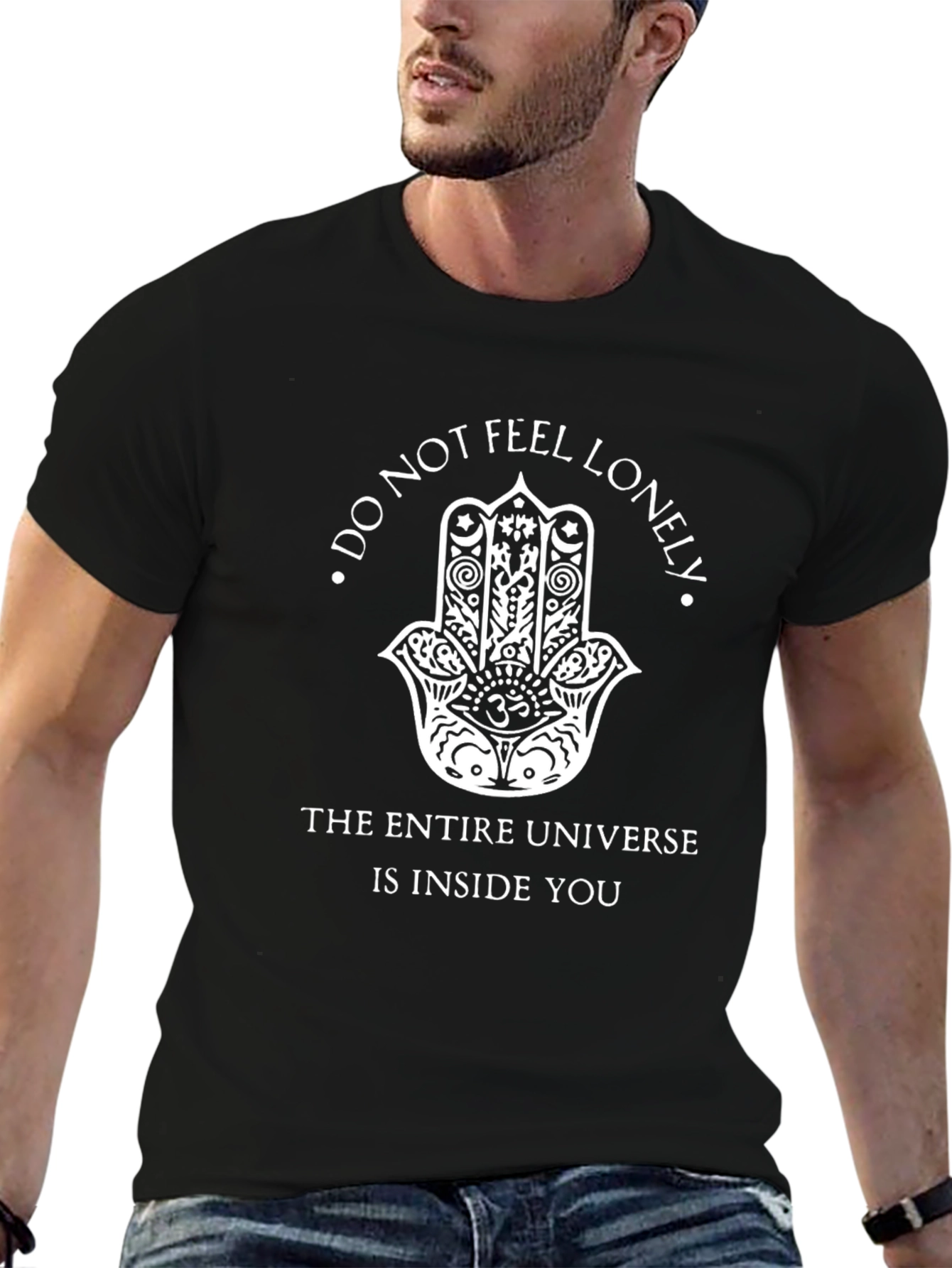 Hamsa Hand Do Not Feel Lonely Graphic T-Shirt