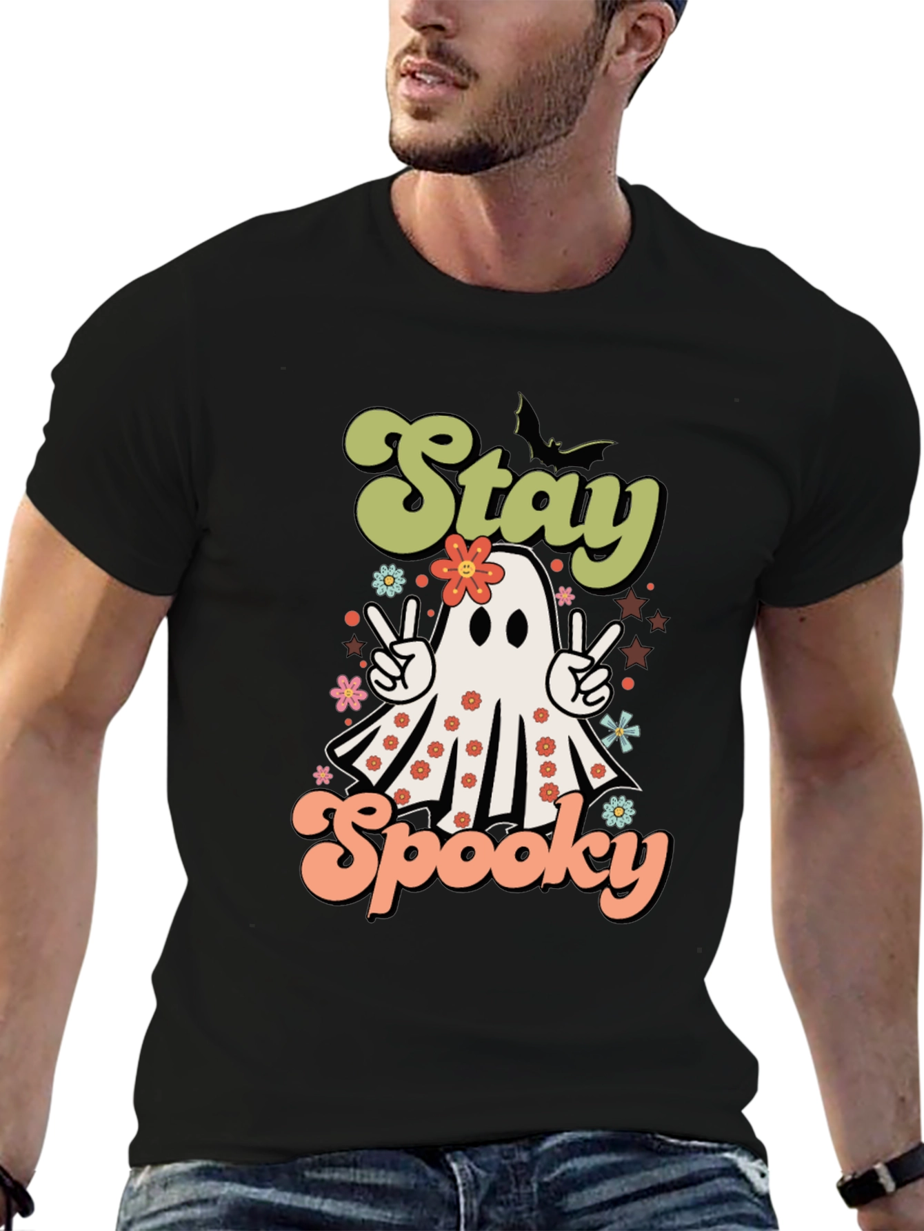 Stay Spooky Halloween T-Shirt Ghost Design