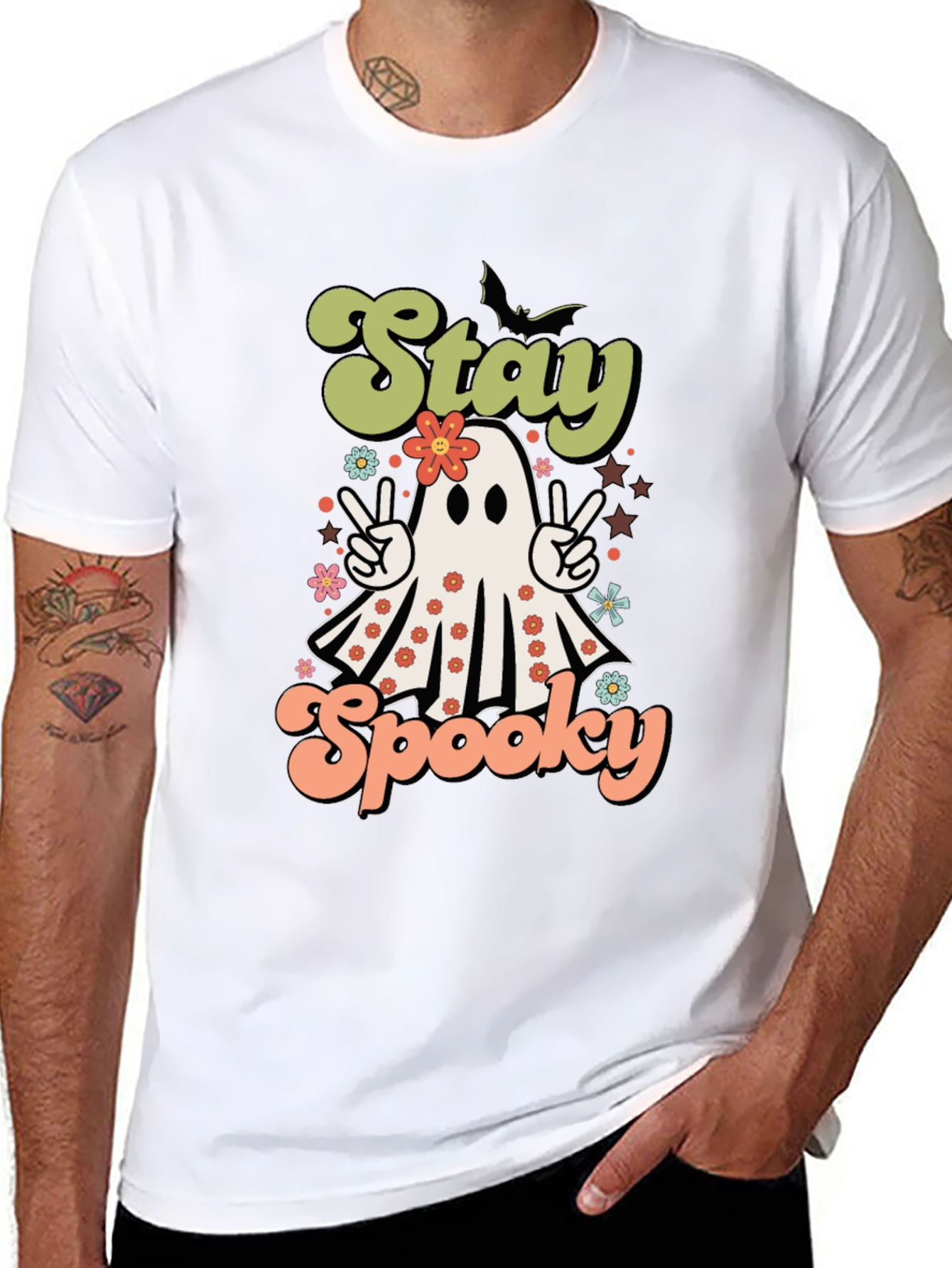 Stay Spooky Halloween T-Shirt Ghost Design