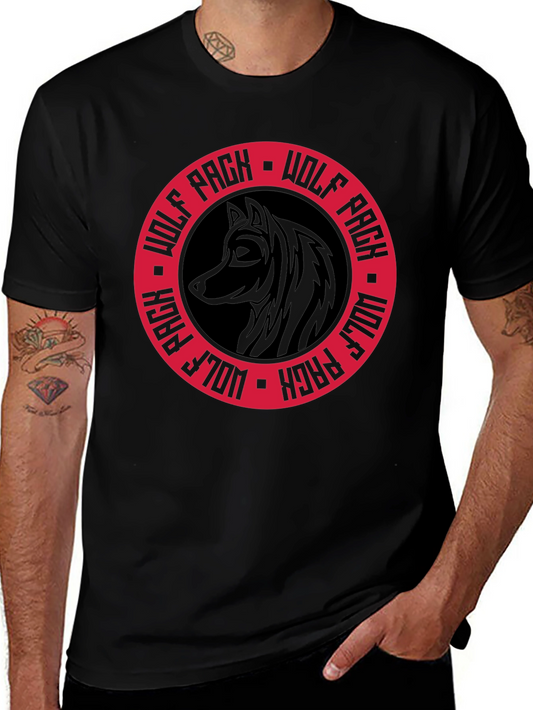 Wolf Pack Black Graphic Tee - Stylish Crew Neck