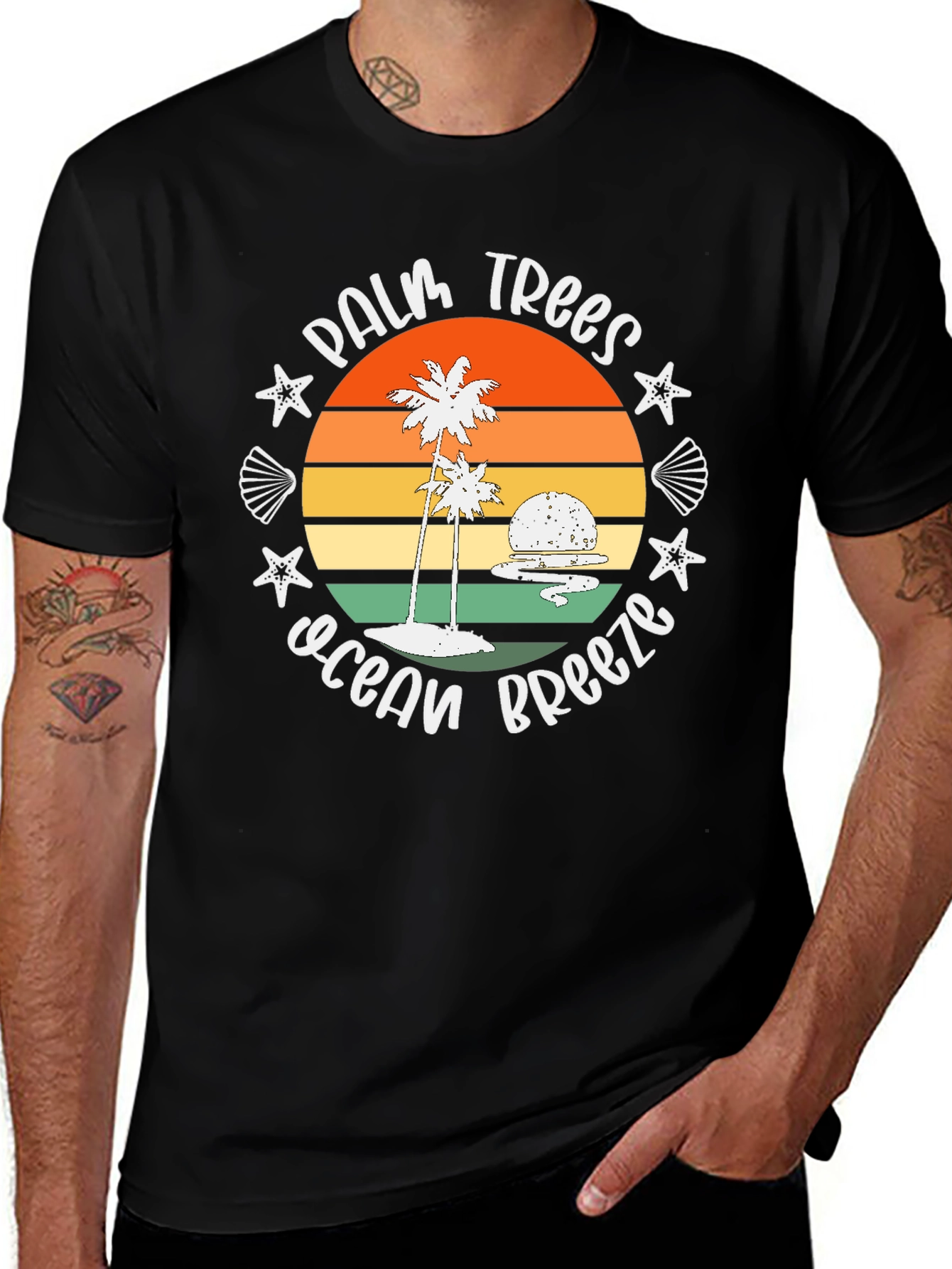 Palm Trees Ocean Breeze Graphic Tee