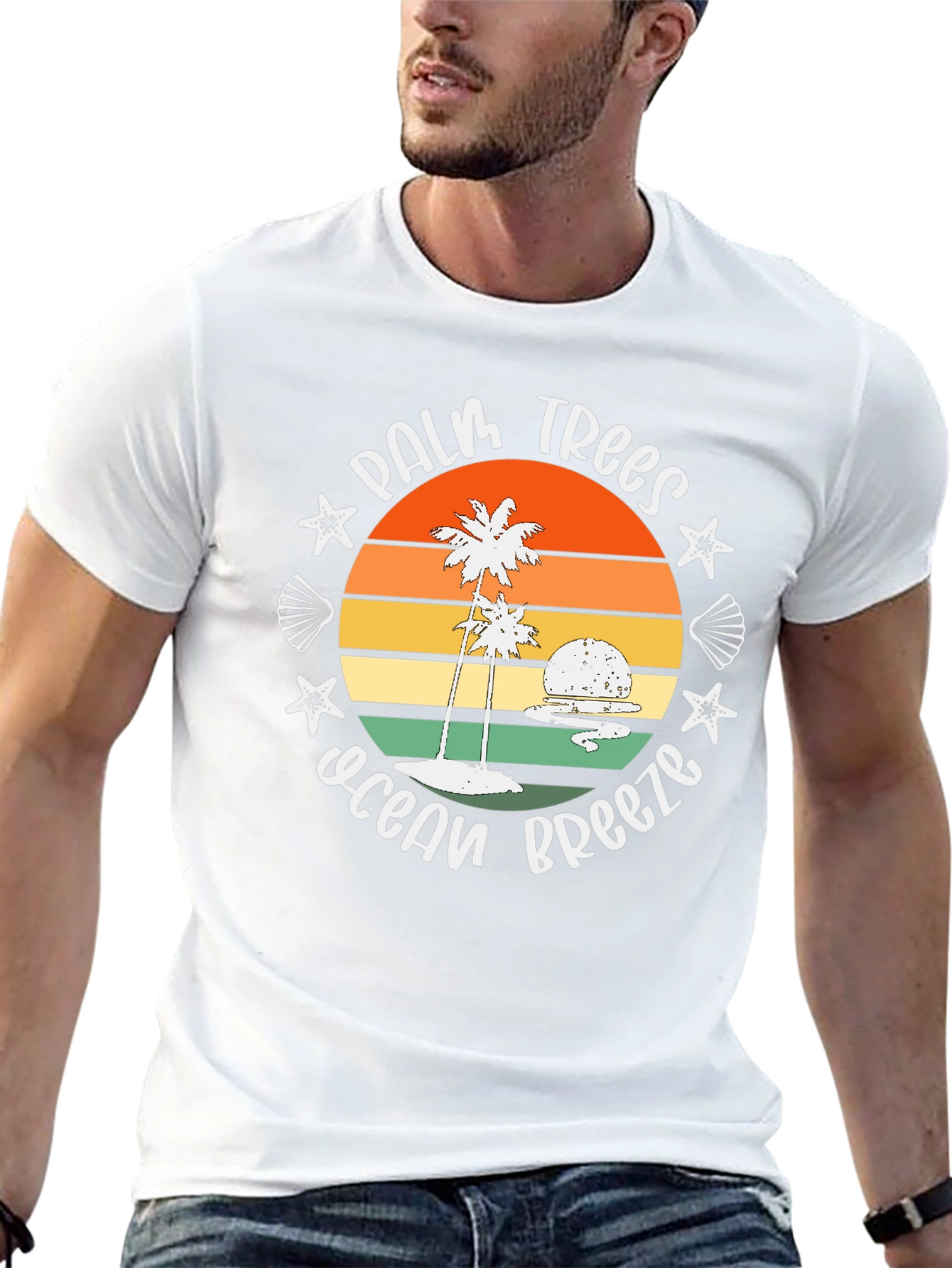 Palm Trees Ocean Breeze Graphic Tee