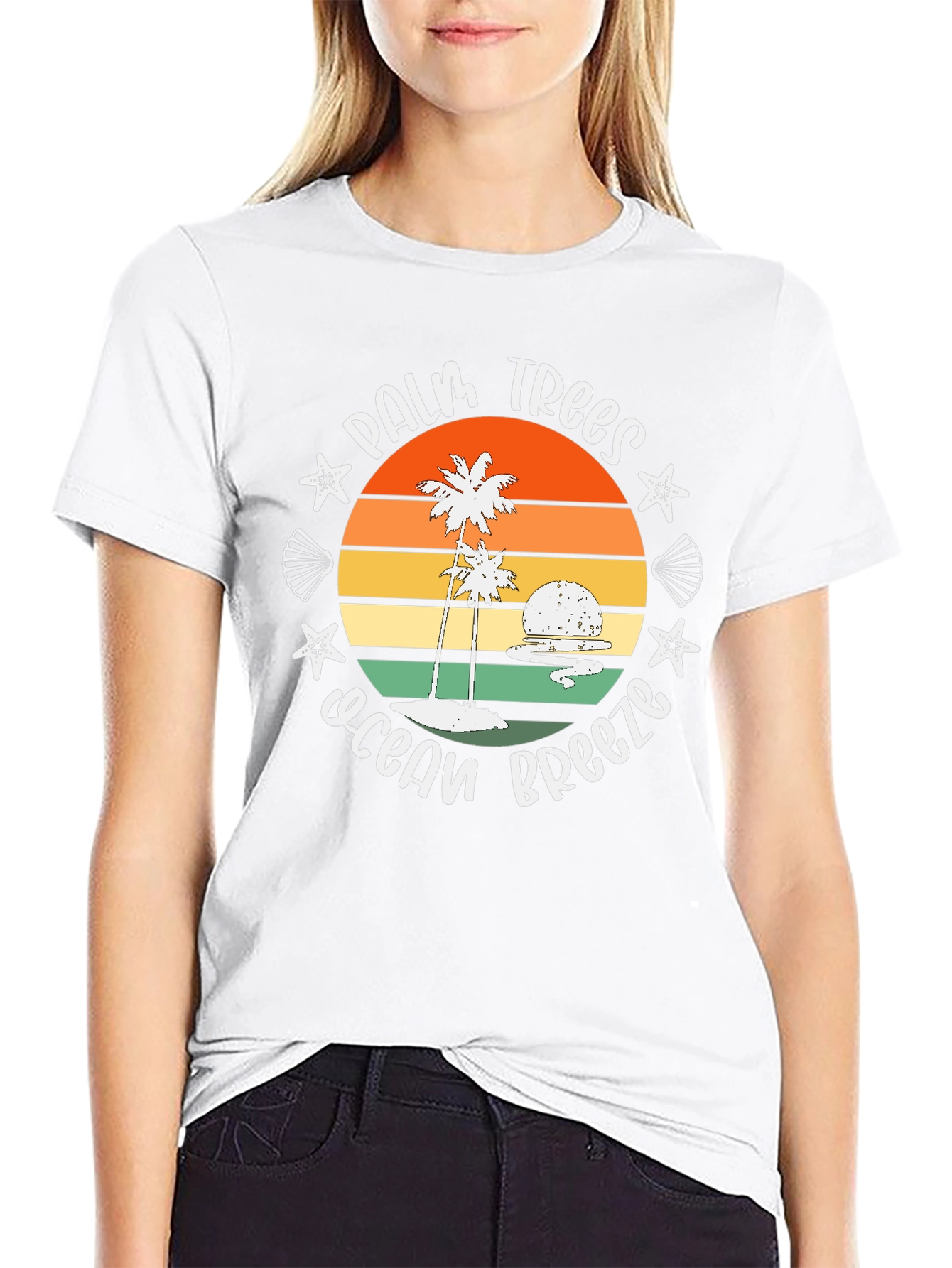 Palm Trees Ocean Breeze Graphic Tee