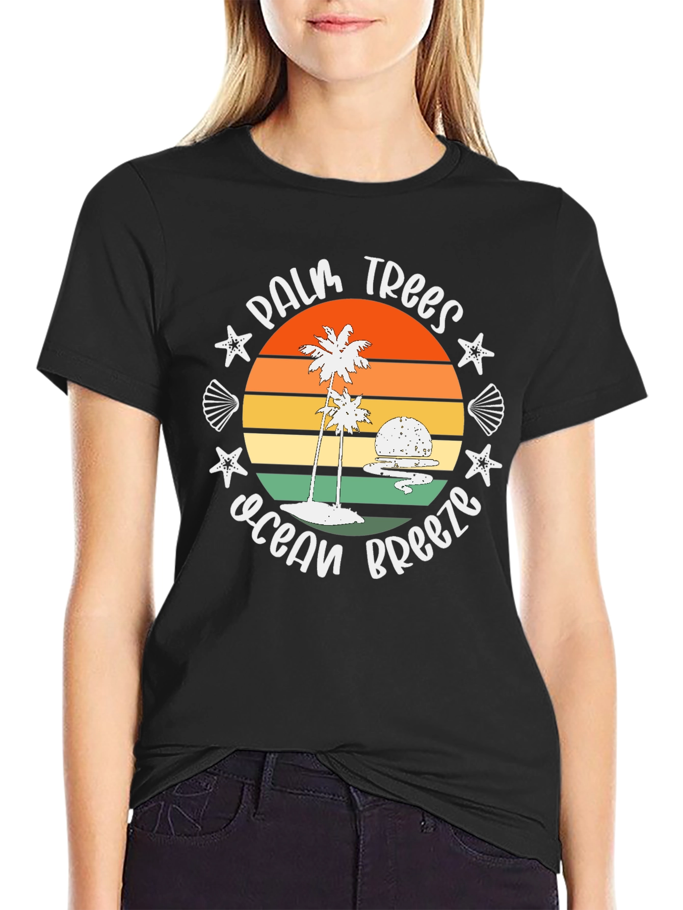 Palm Trees Ocean Breeze Graphic Tee
