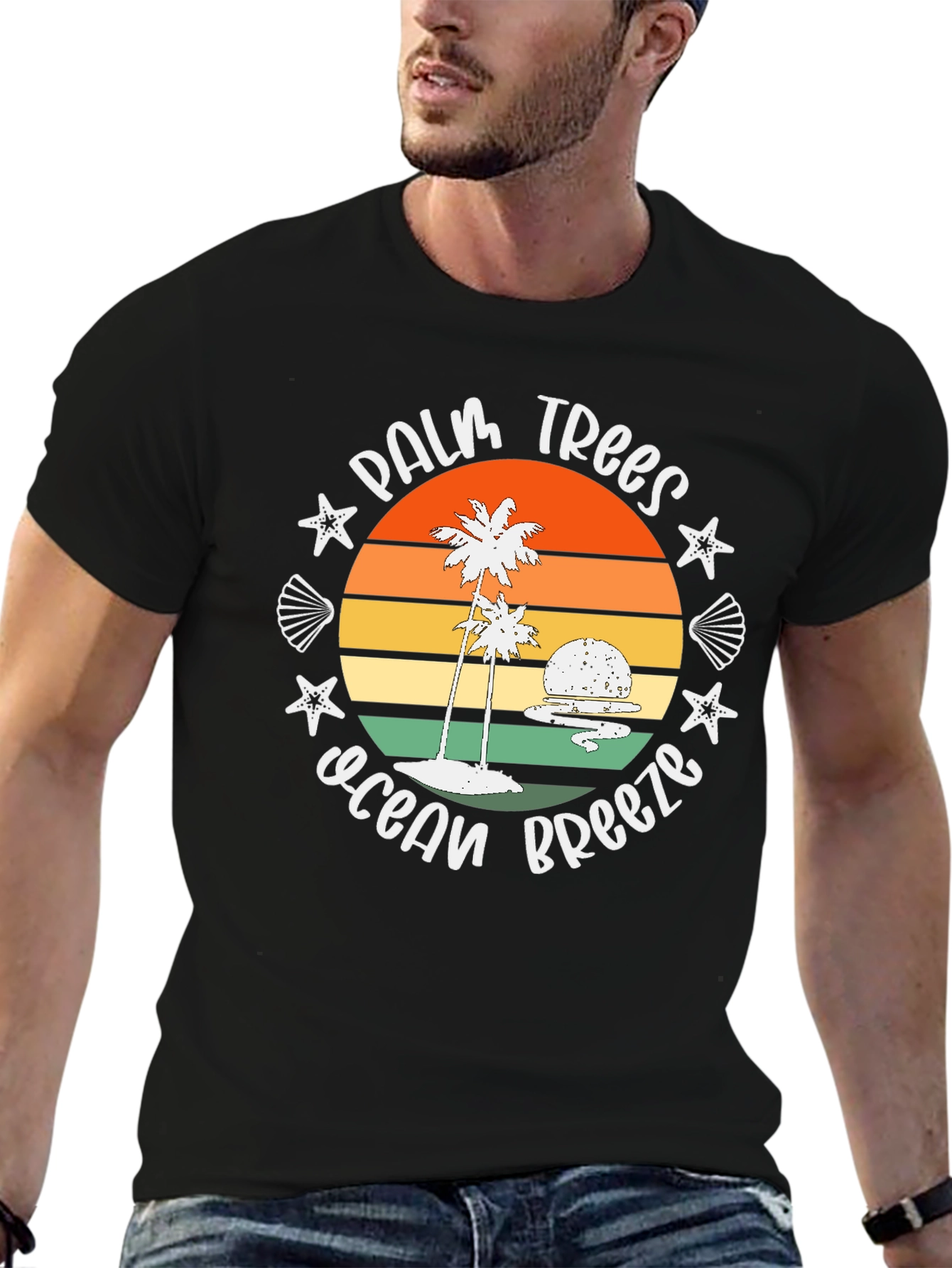 Palm Trees Ocean Breeze Graphic Tee
